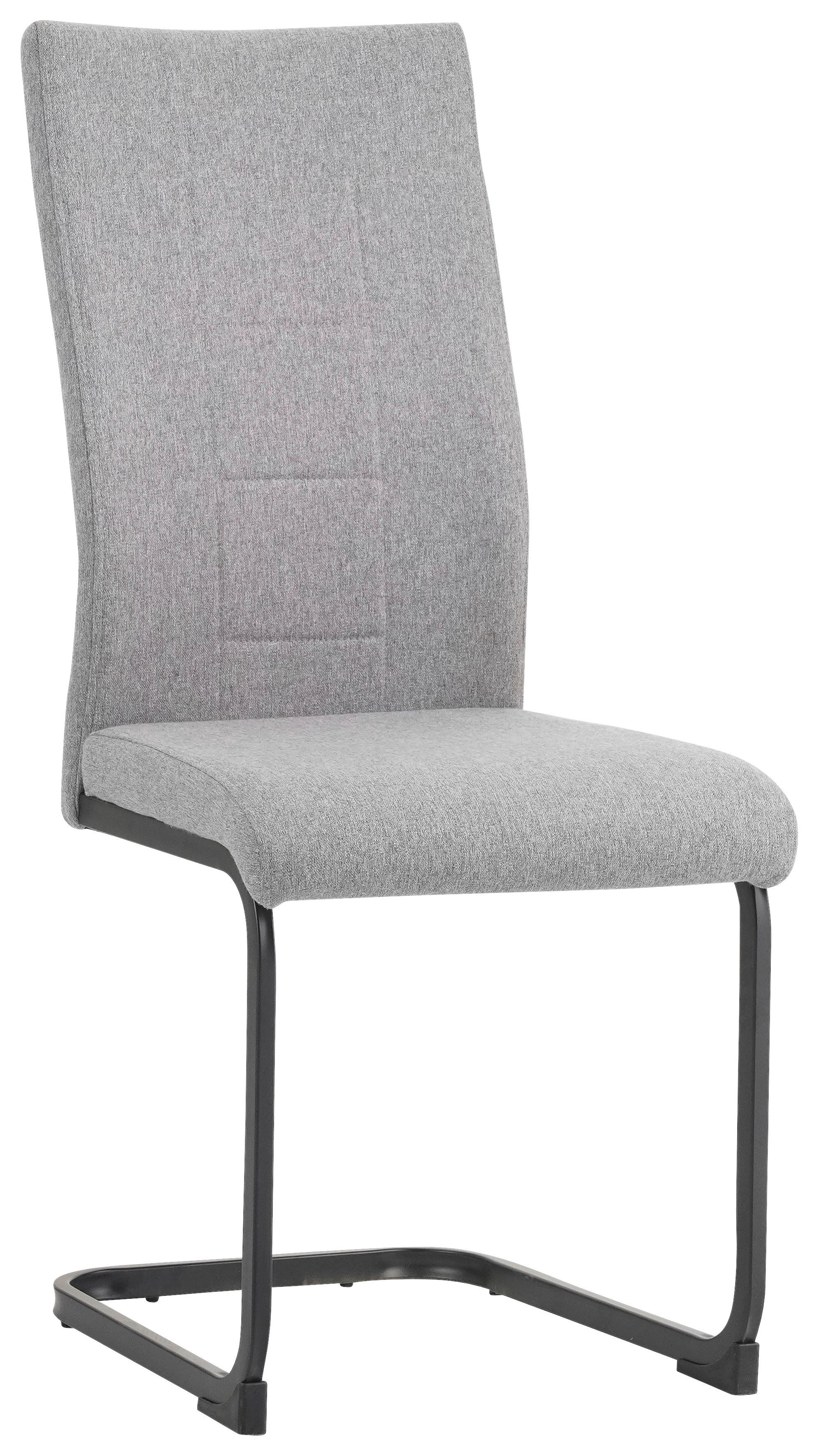 KRZESŁO NA PŁOZIE REUS - czarny/szary, Design, metal/tkanina (44/100/59cm) - Carryhome