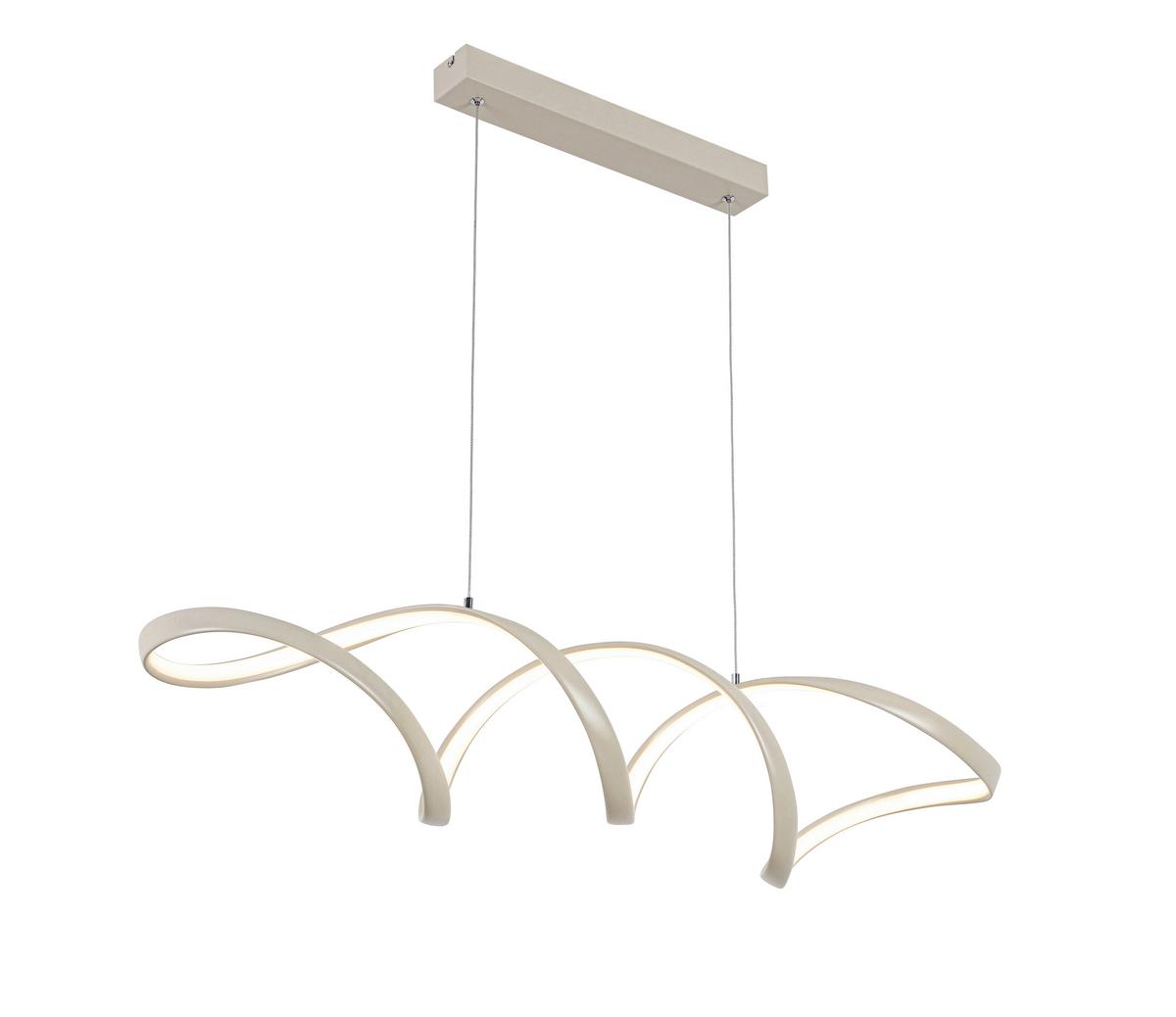 LAMPA WISZĄCA LED BROWNSVILLE *SBN* - kolor piaskowy, Design, tworzywo sztuczne/metal (100/22/120cm) - Novel