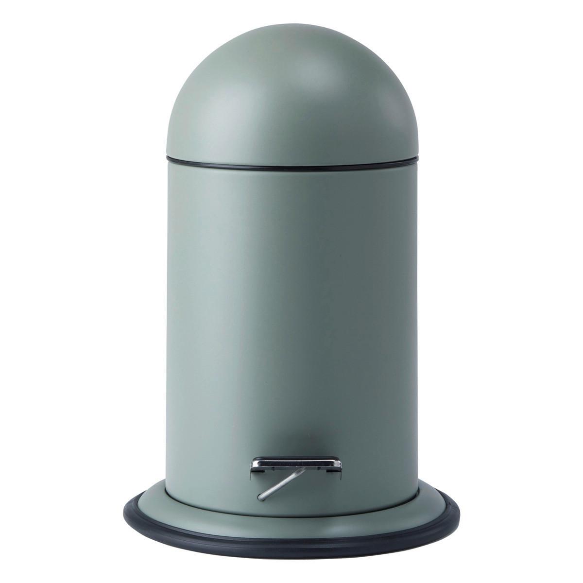 KOSZ NA ŚMIECI Z PEDAŁEM ONA - zielony/czarny, Basics, tworzywo sztuczne/metal (17/34cm) - Aquanova