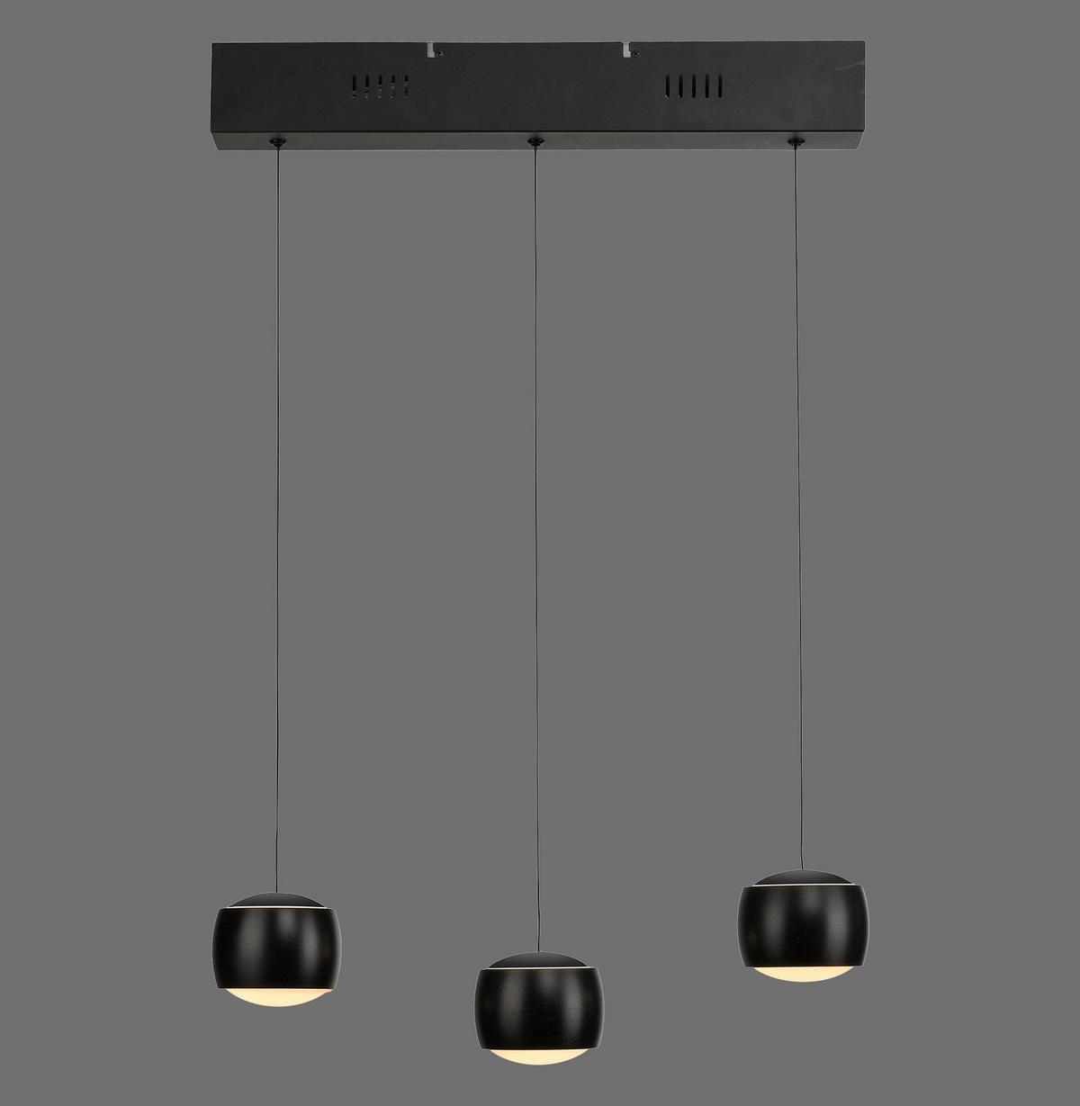 LED-Hängeleuchte Ballini Schwarz max. 5 Watt - Schwarz, MODERN, Glas/Kunststoff (50/10/67-220cm)