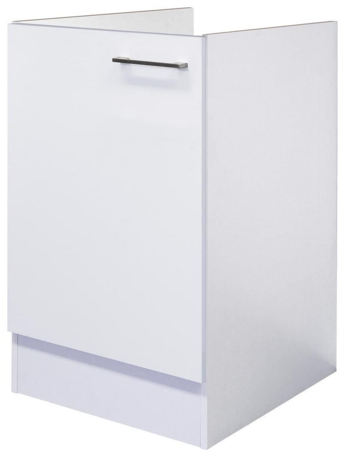 Spülenunterschrank Weiß - Edelstahlfarben/Weiß, MODERN, Holzwerkstoff/Metall (50/82/60cm) - FlexWell