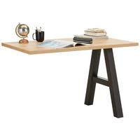 Anbauschreibtisch in Schreibtisch/Eichefarben - Eichefarben/Schwarz, MODERN, Holzwerkstoff (120/75/70cm) - Mömax