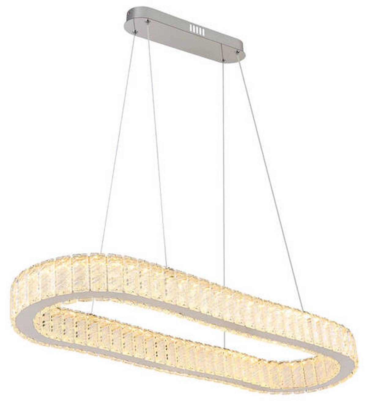 Viseča Led-svetilka Mucky, S Sijalko - barve kroma/prozorno, Konvencionalno, kovina/umetna masa (89/31/120cm) - Globo