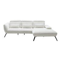 Wohnlandschaft In Weiss - Weiss/Schwarz, Modern, Holzwerkstoff/Textil (301/87-107/196cm) - Premium Living
