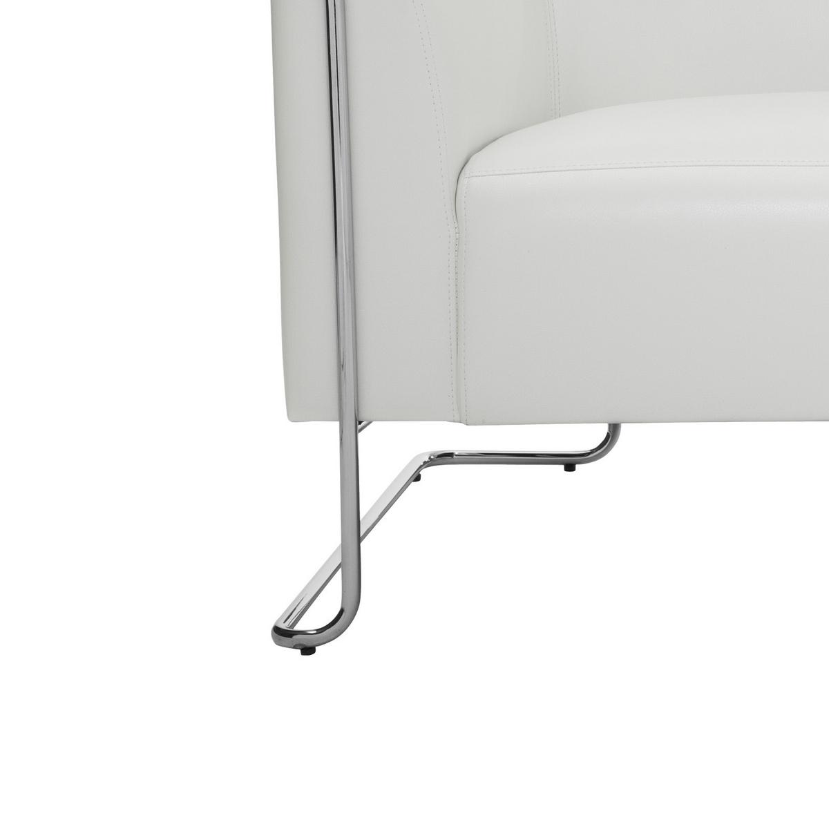 Dvosed Curacao, Bela - srebrne barve/bela, Moderno, kovina/tekstil (130/71/74cm) - MID.YOU