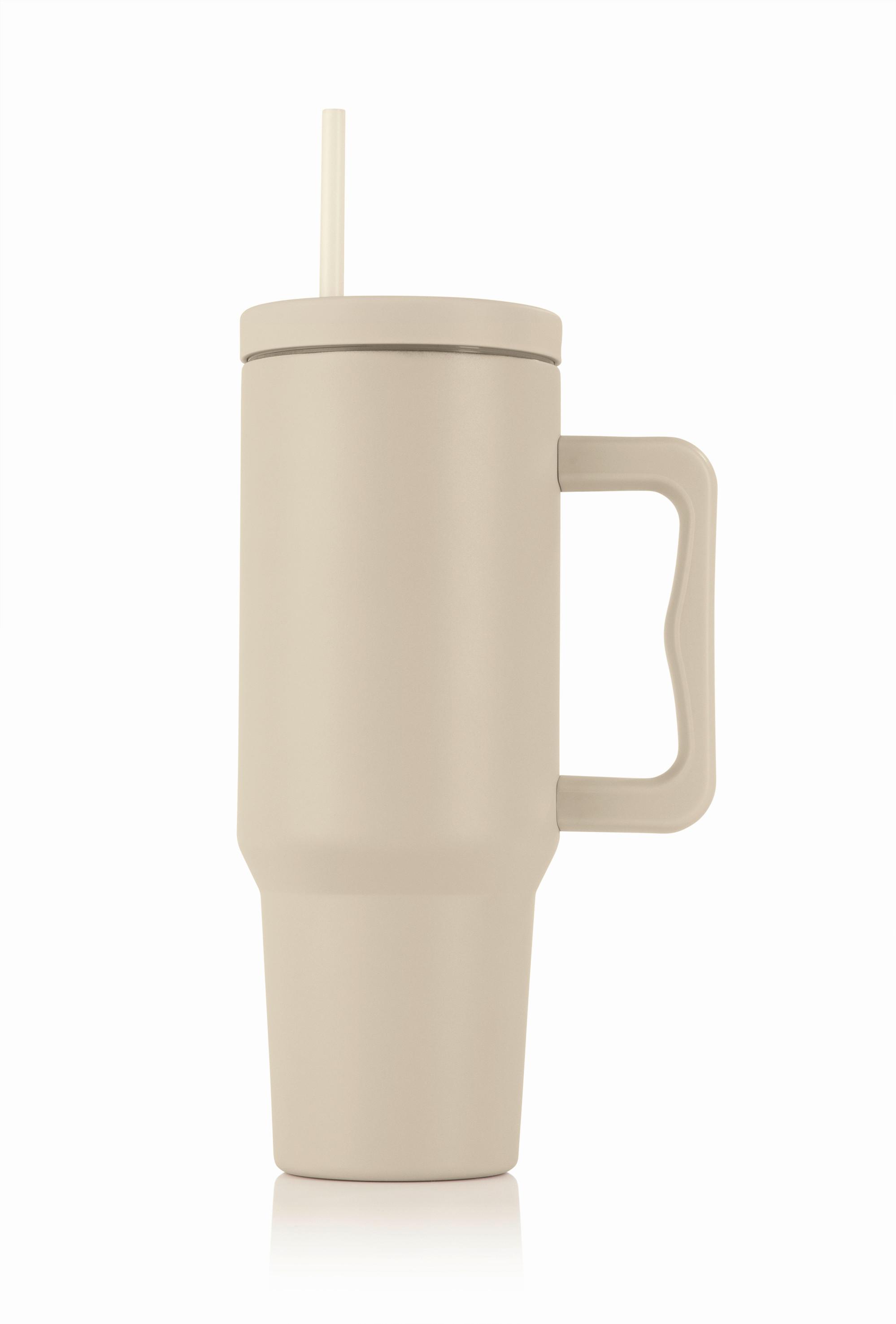 TERMOKUBEK 15043 - beżowy, Basics, tworzywo sztuczne/metal (1,2l)