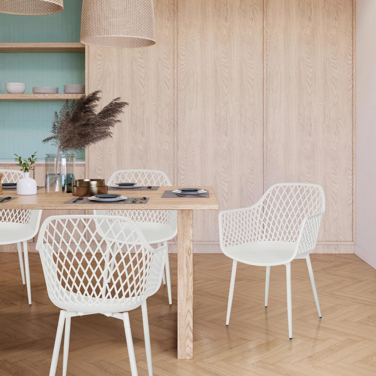 Vrtni Stol Begio L, Bela - bela, Moderno, kovina/umetna masa (56/81/50cm) - MID.YOU