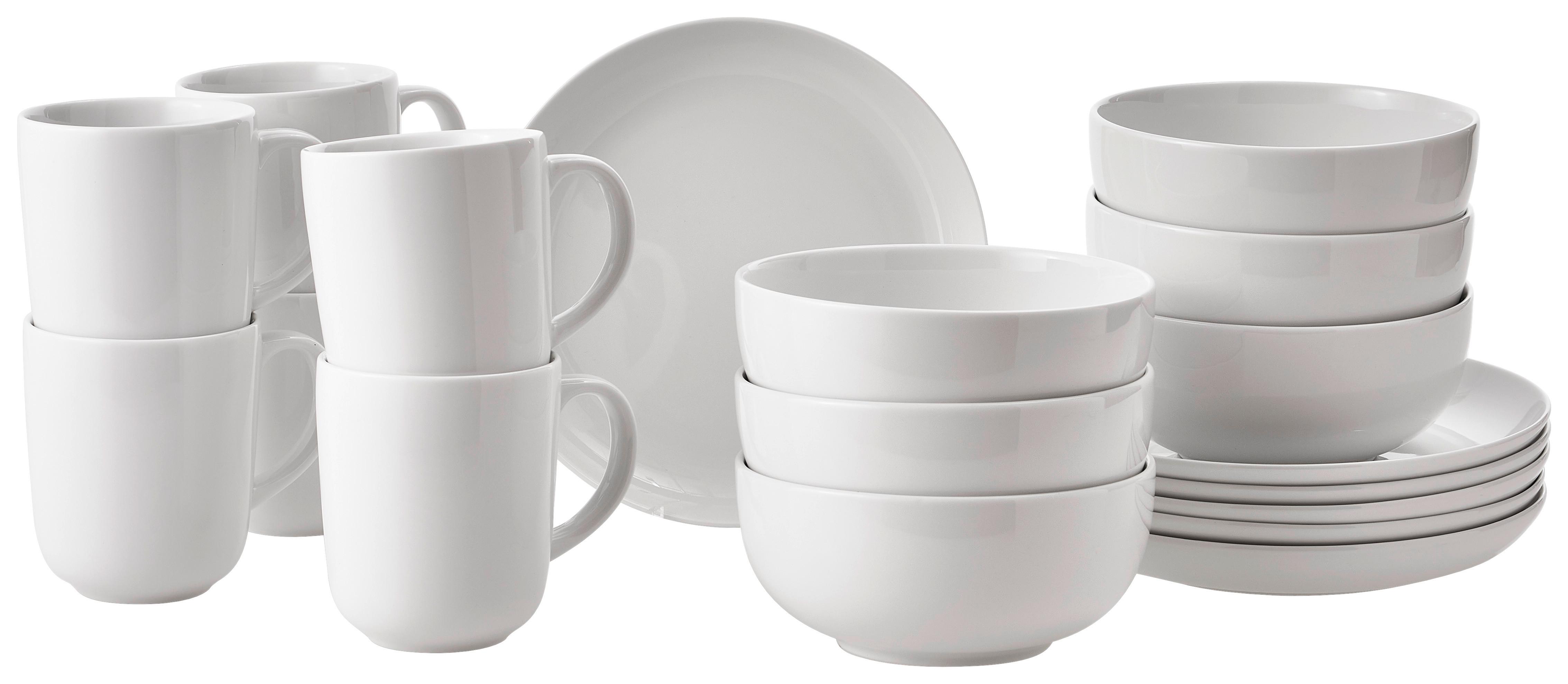 SERWIS KAWOWY LILYBET - biały, Basics, ceramika - Novel