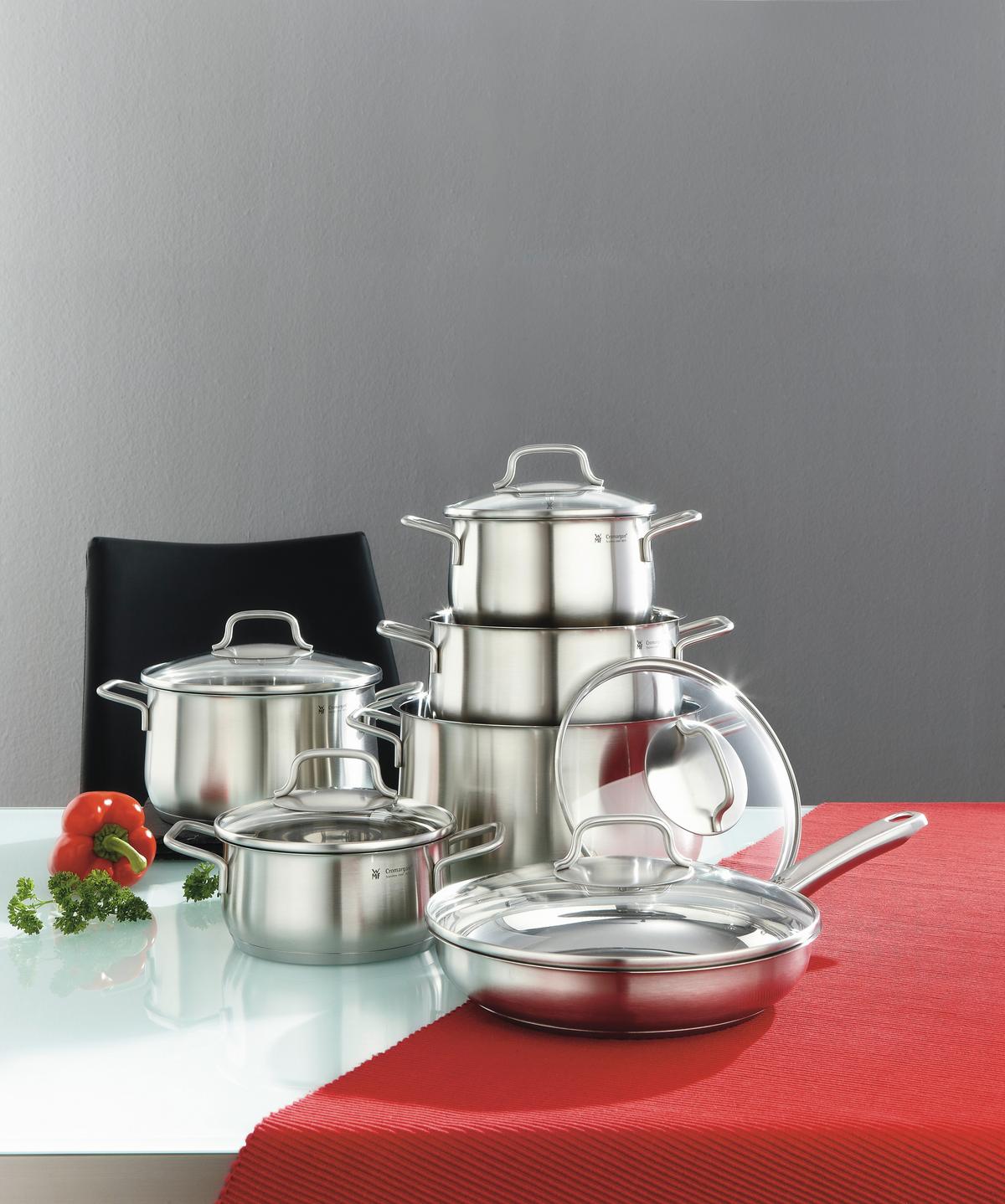 ZESTAW GARNKÓW 0739166030 WMF - kolor stalowy/przejrzysty, Basics, metal/szkło - WMF