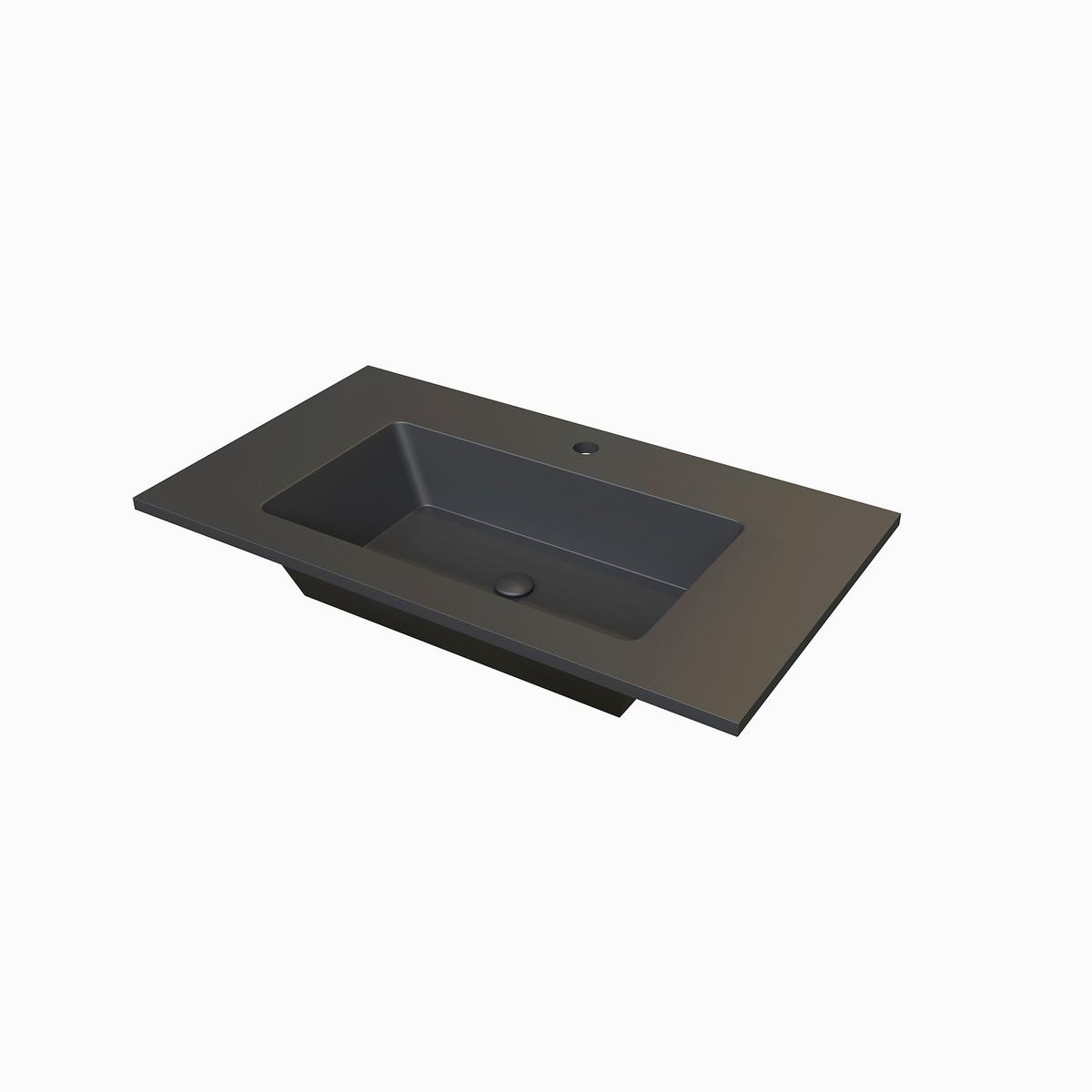 Umivaonik Cellini - crna, Moderno, prirodni materijali (81/46cm)