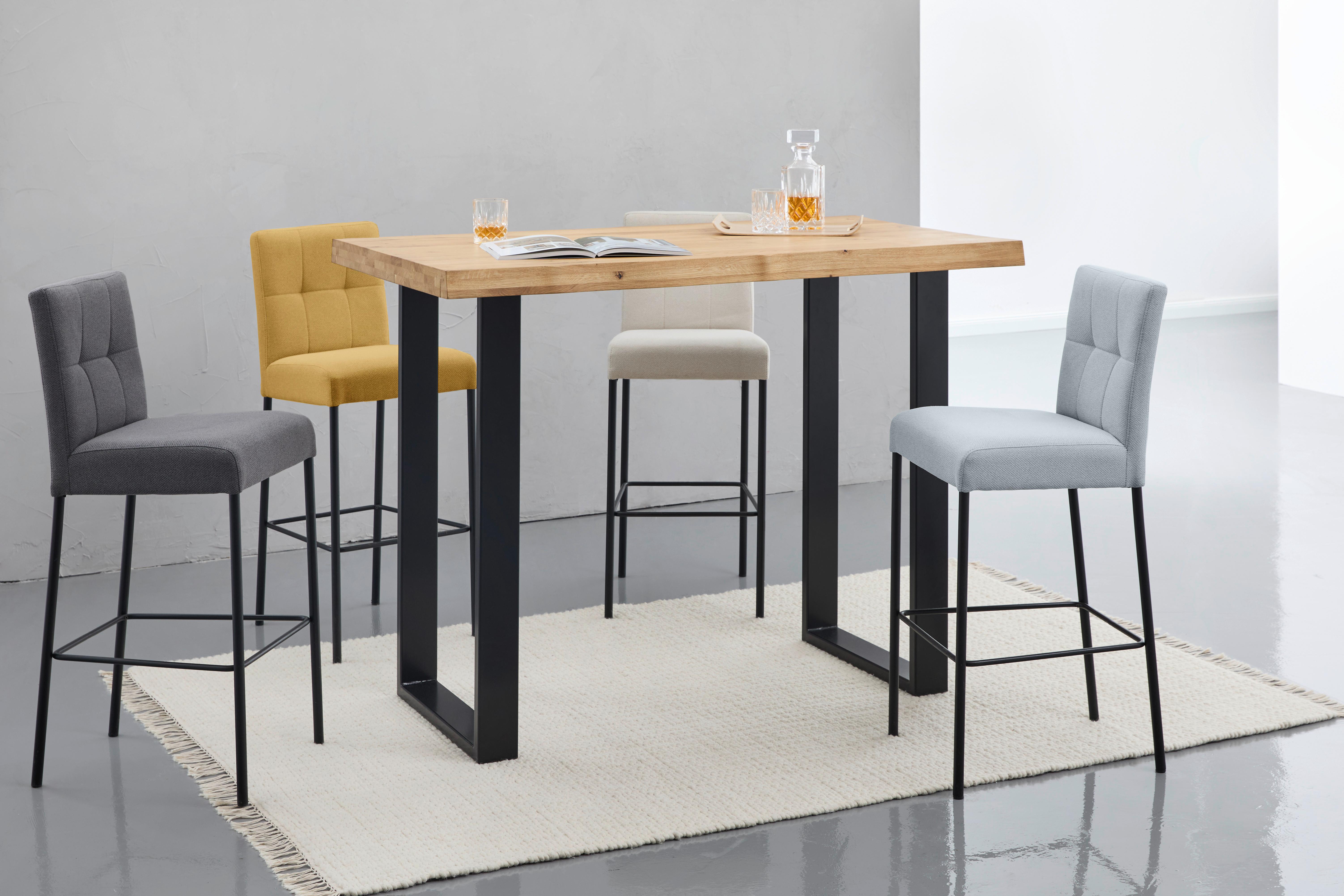 STOŁEK BAROWY NANDIA - czarny/szary, Design, metal/tkanina (42/102/50cm) - home24