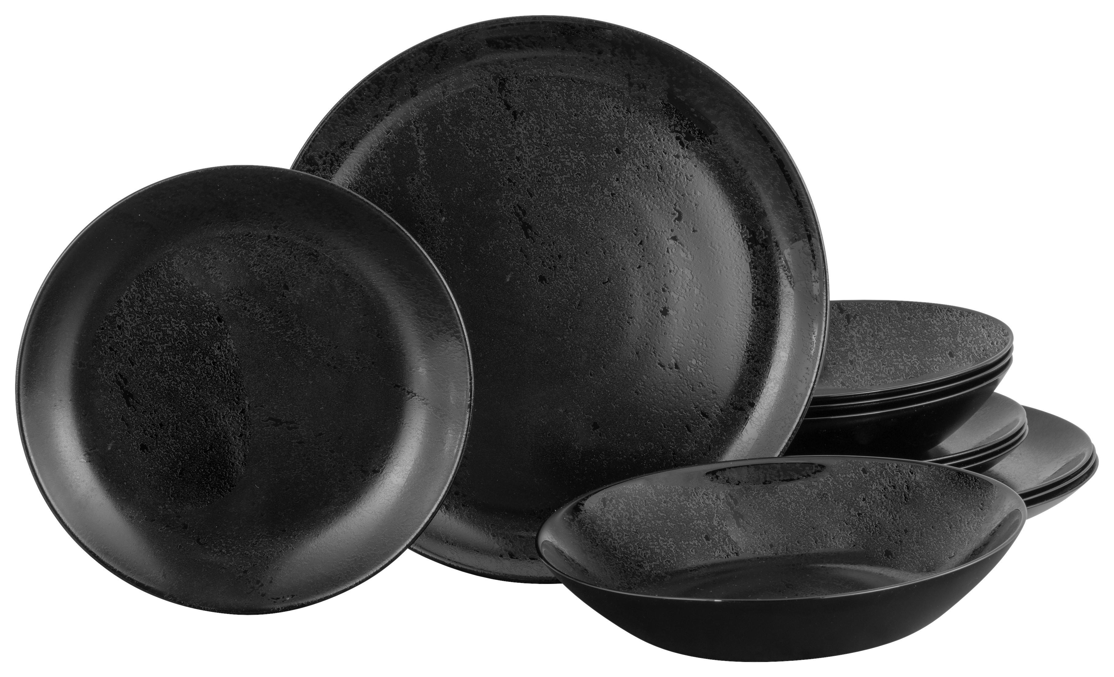 Jedilni Servis Diana, 12-Delni - črna, Basics, steklo - Creatable