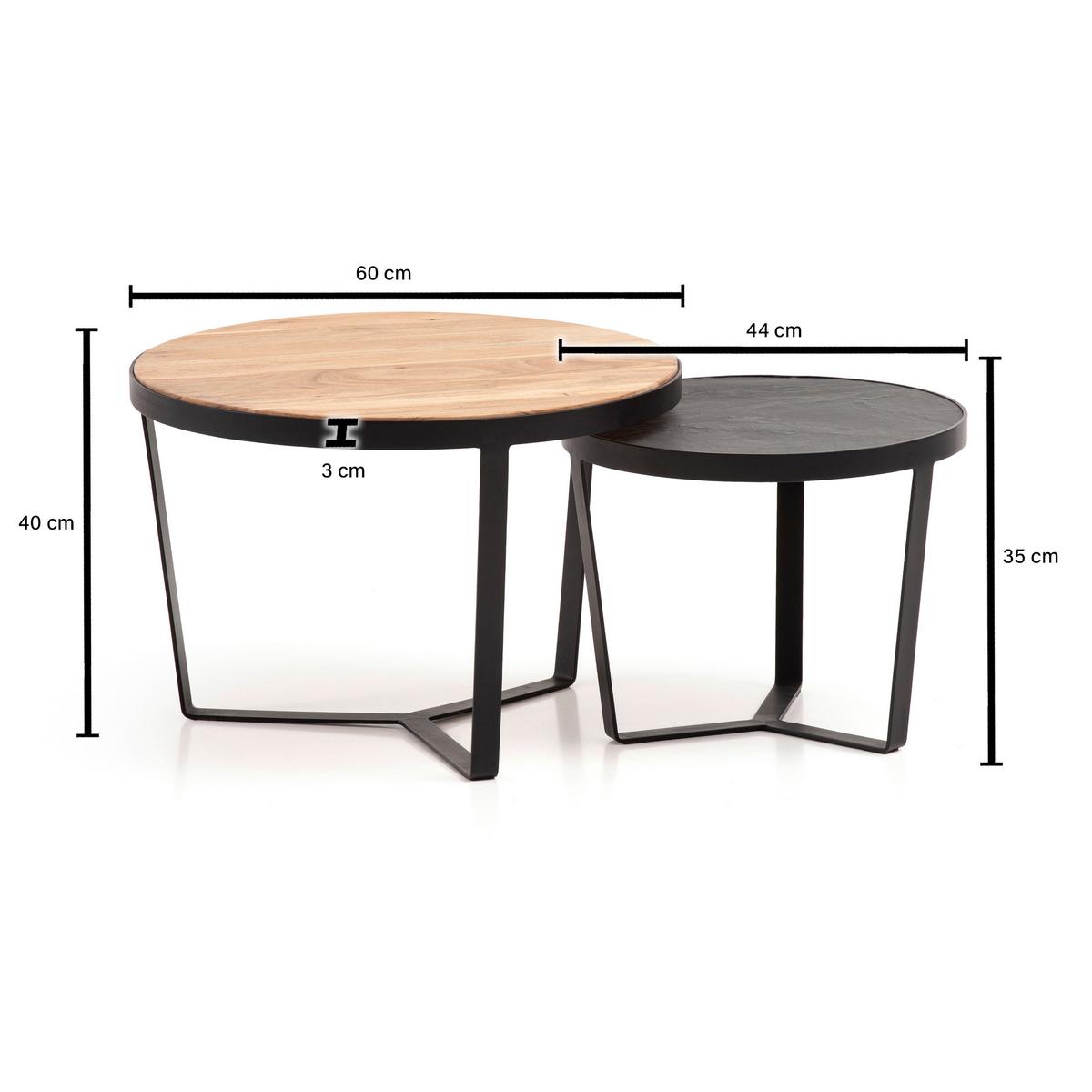 COUCHTISCHSET WL6.765 - Schwarz/Braun, Lifestyle, Holz/Holzwerkstoff (60/60/40cm) - MID.YOU