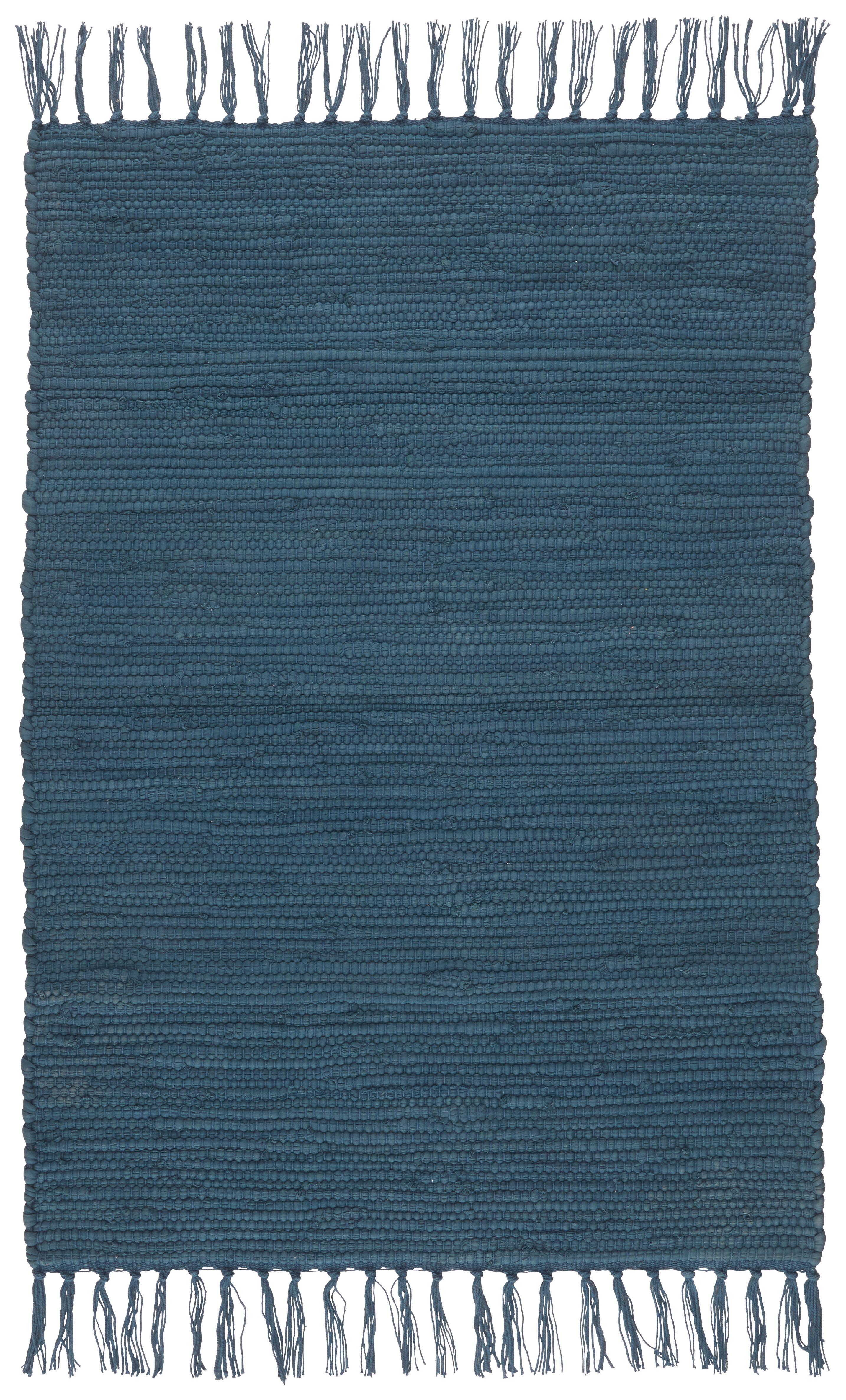 Fleckerlteppich Julia in Dunkelblau ca.60x90cm - Dunkelblau, ROMANTIK / LANDHAUS, Textil (60/90cm) - Modern Living