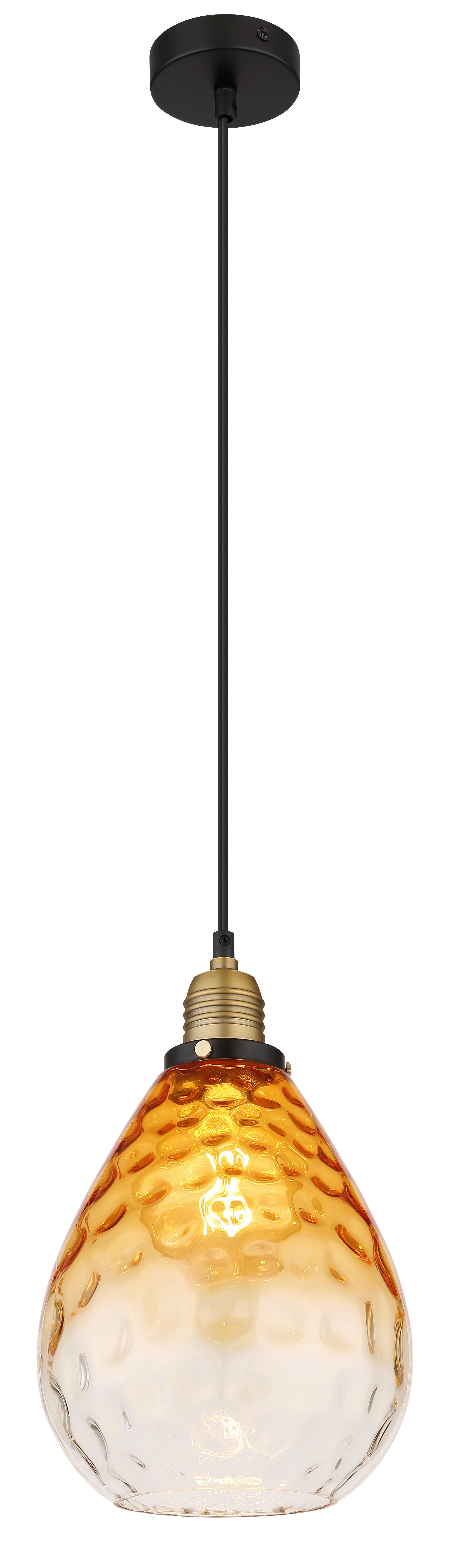 Hängeleuchte Salvy Messingfarben max. 60 Watt - Klar/Messingfarben, Basics, Glas/Metall (21/120cm) - Globo