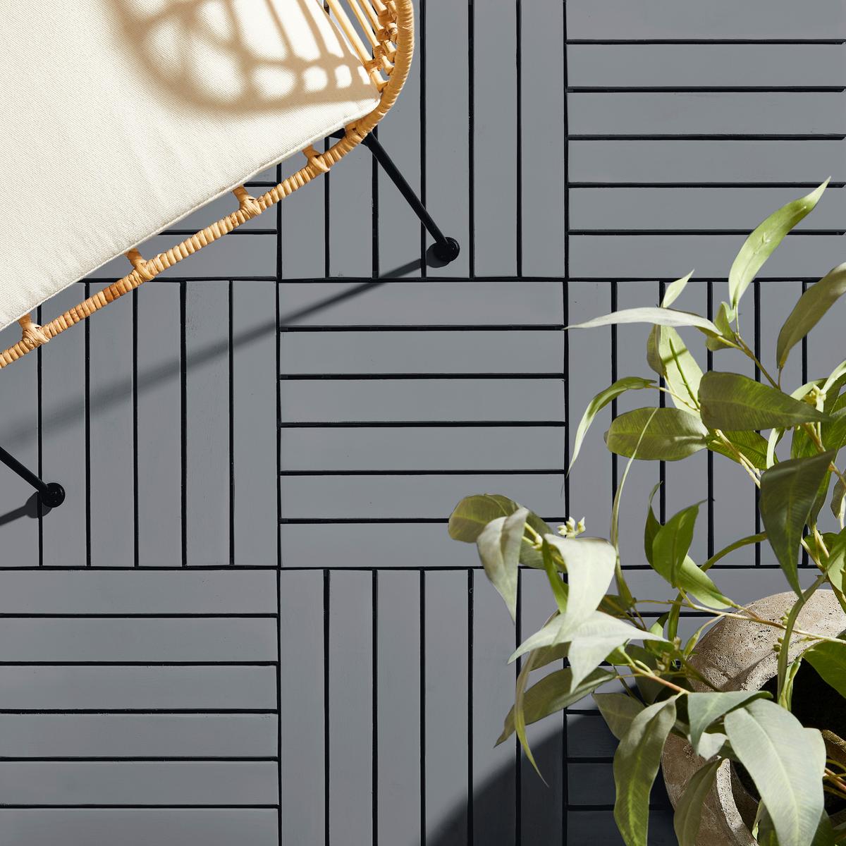 PŁYTKA TARASOWA AKACJOWA SZARA - czarny/szary, Modern, tworzywo sztuczne/drewno (30/30/2,4cm) - Ambia Garden