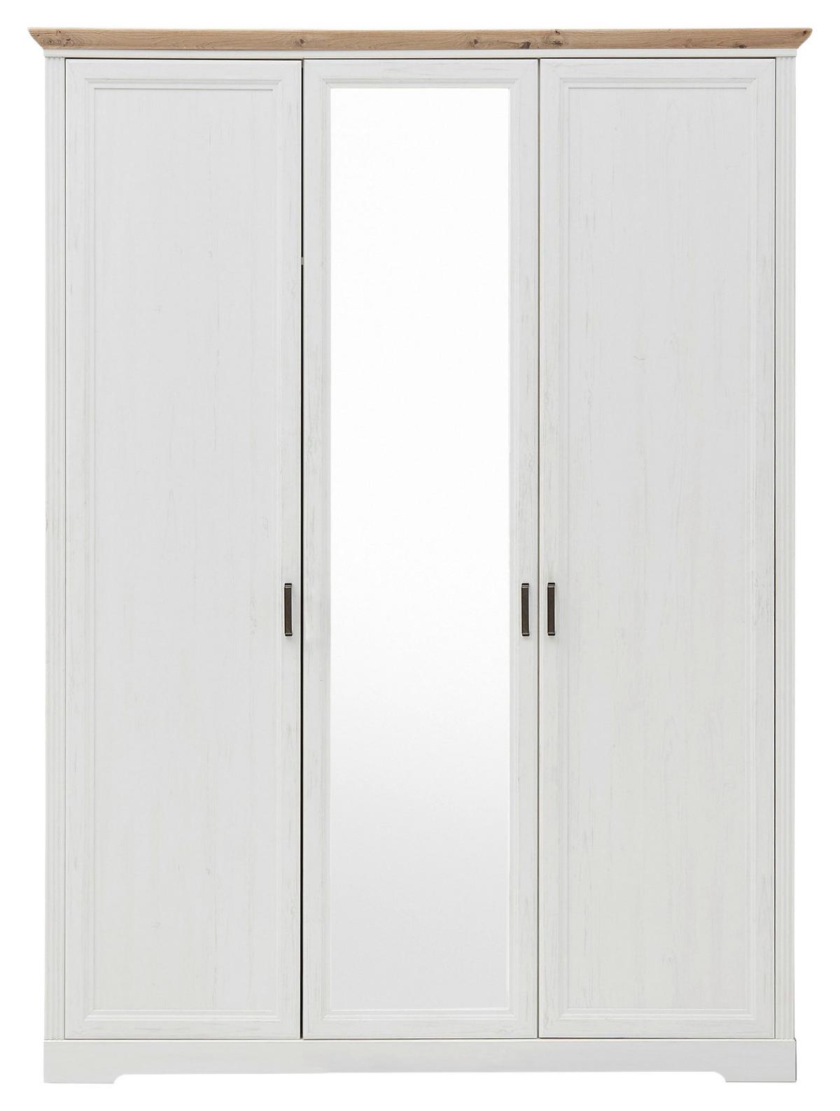 Ormar Sa Klasičnim Vratima Jasmin Ii - boja nikla/bela, Lajfstajl, metal/pločasti materijal (164/220/64cm) - Zandiara