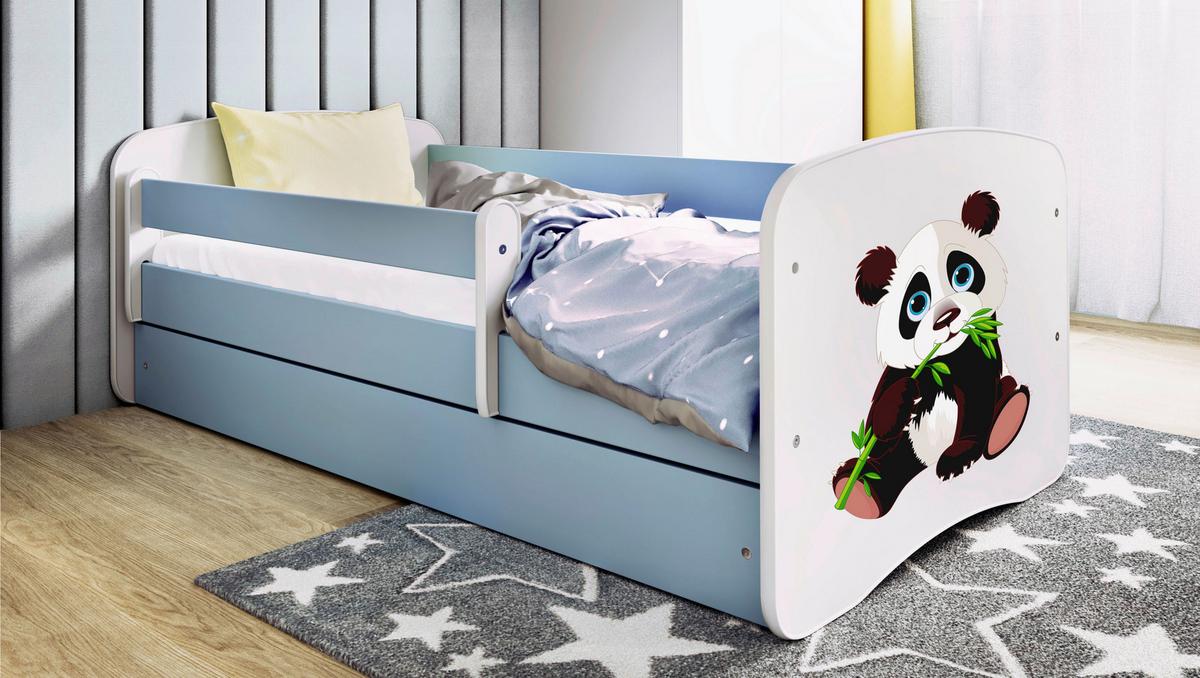 Otroška Postelja Babydreams, Bela, Modra, 80x160cm - modra/bela, Moderno, tekstil/leseni material (80/160cm) - MID.YOU