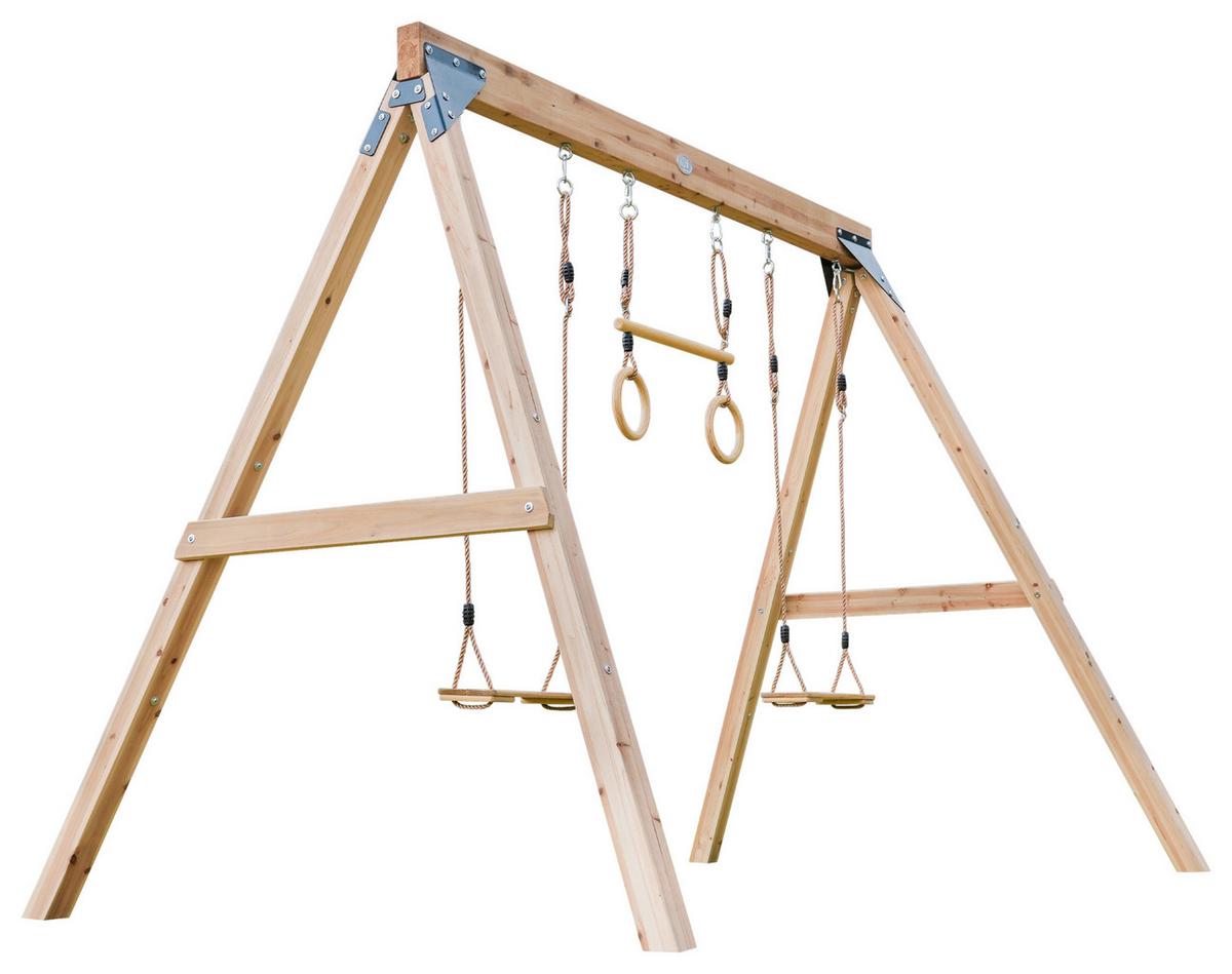 Schaukel Braun - Braun, KONVENTIONELL, Holz/Metall (186/208/299cm) - Ambia Garden