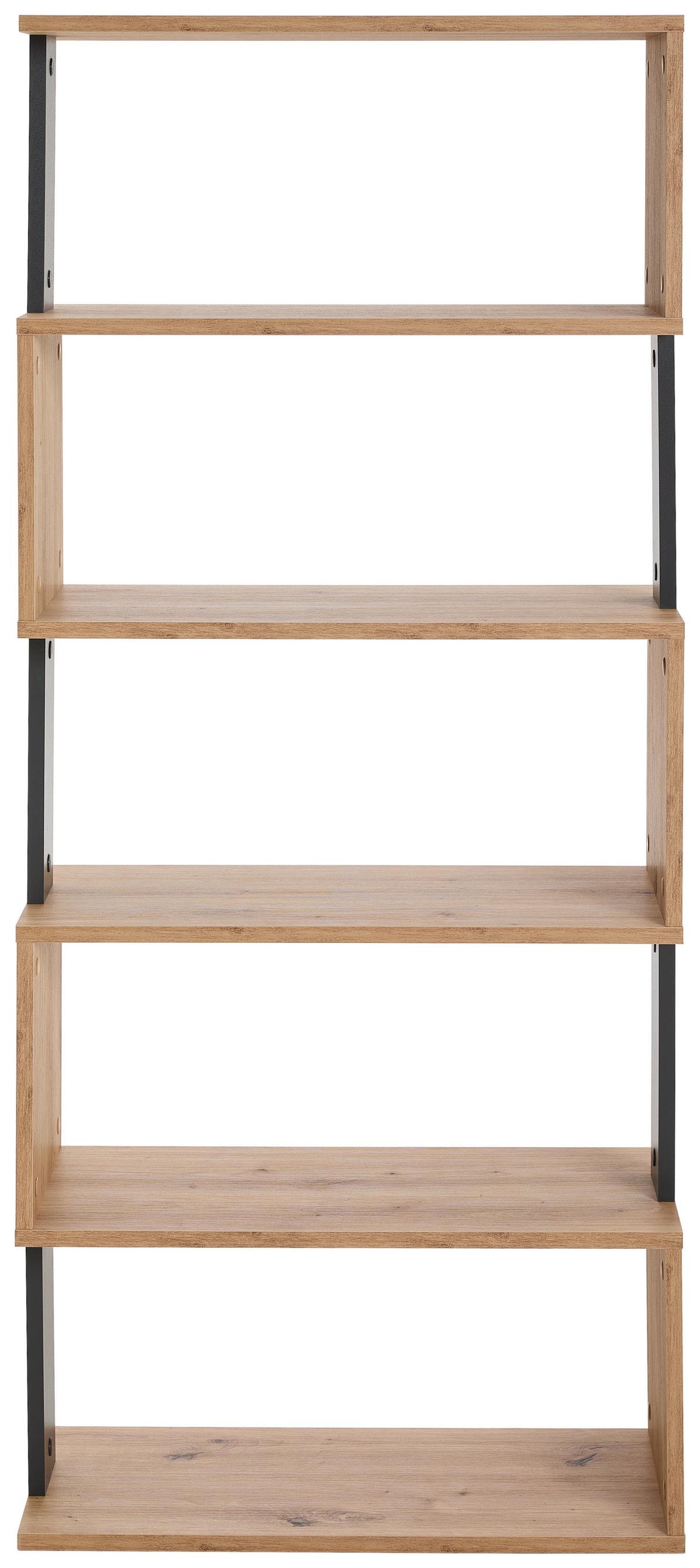 REGAŁ ARTLINE - antracytowy/dąb artisan, Basics, materiał drewnopochodny (70/161/30cm) - Xora