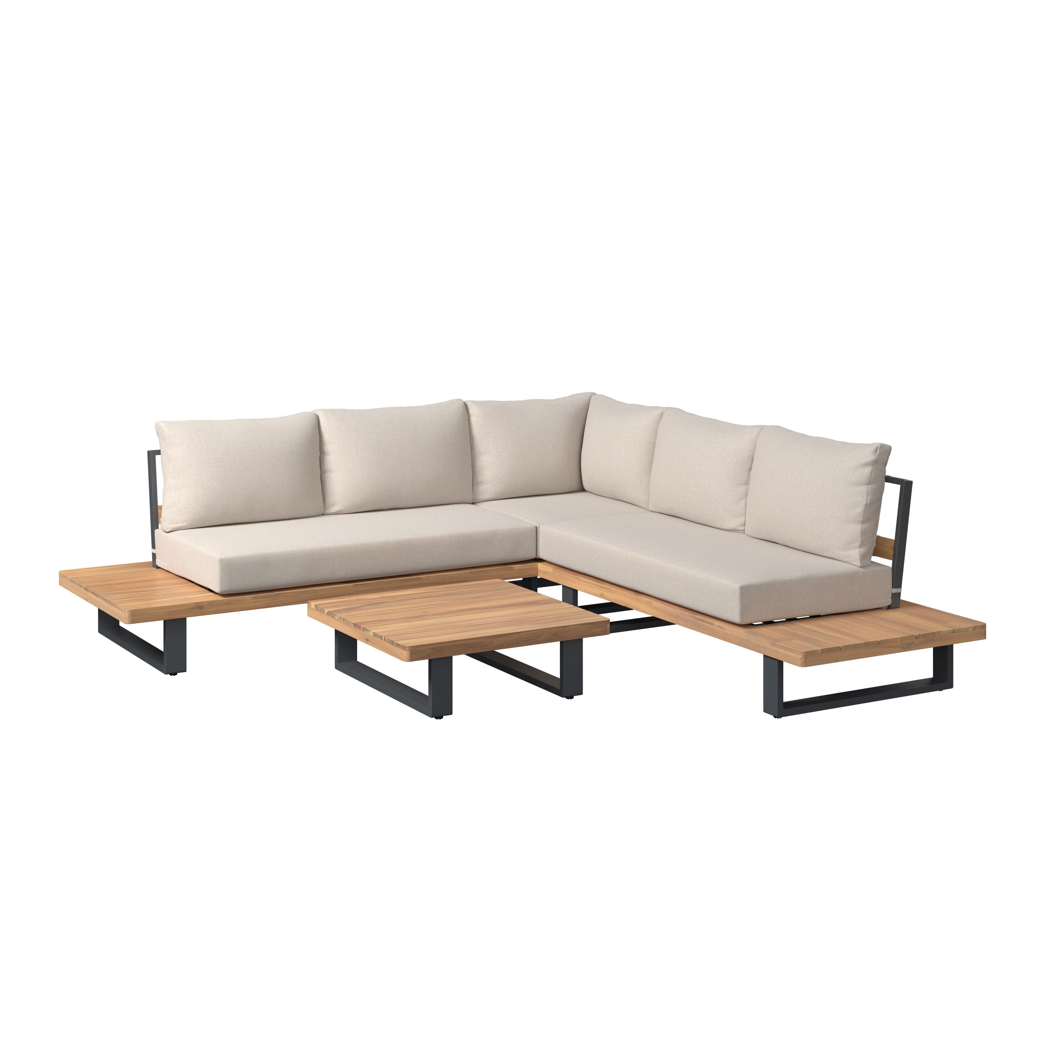 LOUNGEGARNITUR GABRIEL - Akaziefarben, Natur, Holz/Metall (173/73/82cm) - Mömax