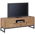 TV-Element Iholz Schwarz - Schwarz/Akaziefarben, LIFESTYLE, Holz/Metall (140/50/40cm) - ZANDIARA