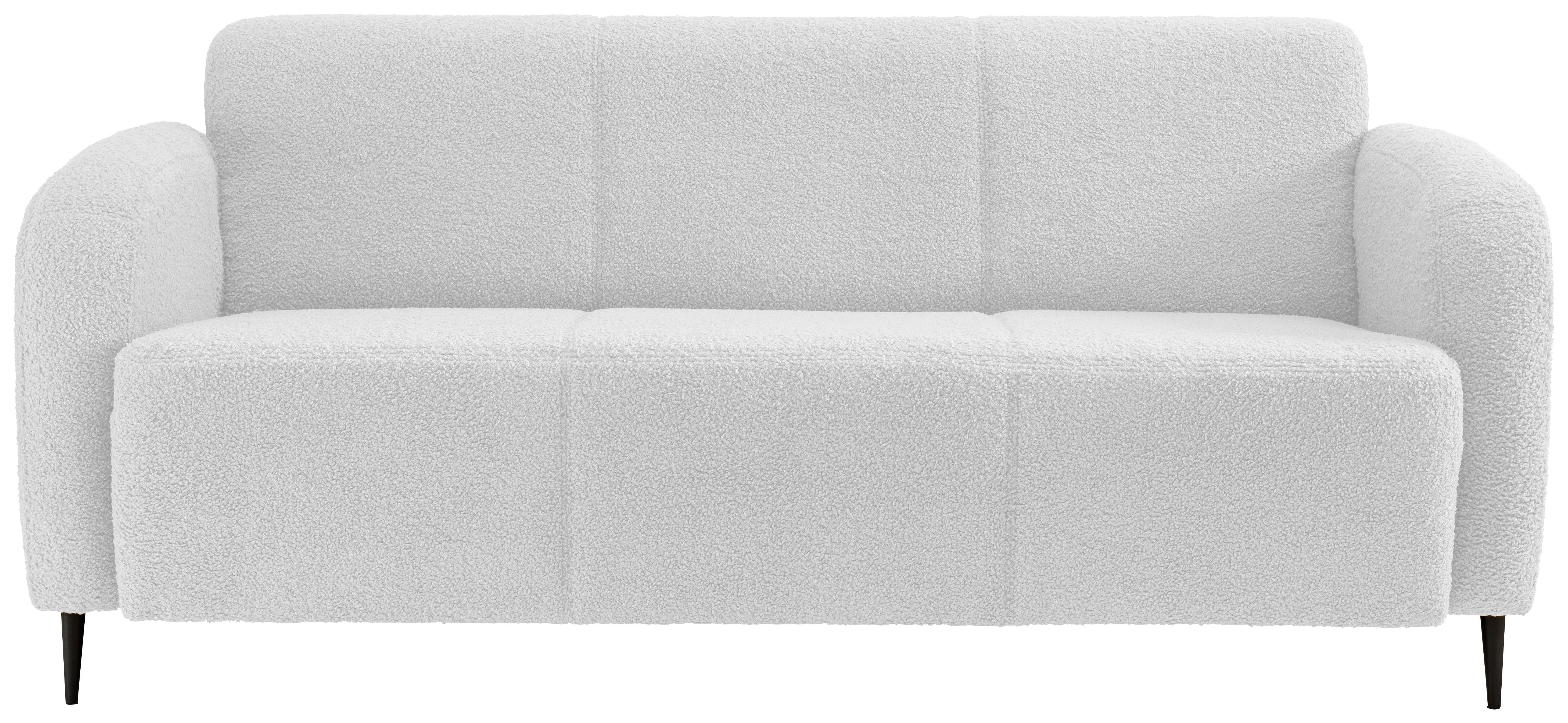 3-Sitzer-Sofa Marone Weiß Teddystoff - Schwarz/Weiß, MODERN, Textil/Metall (180/76/90cm) - Livetastic