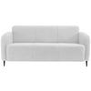 3-Sitzer-Sofa Marone Weiß Teddystoff - Schwarz/Weiß, MODERN, Textil/Metall (180/76/90cm) - Livetastic
