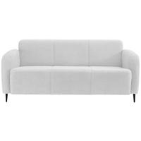 3-Sitzer-Sofa Marone Weiß Teddystoff - Schwarz/Weiß, MODERN, Textil/Metall (180/76/90cm) - Livetastic