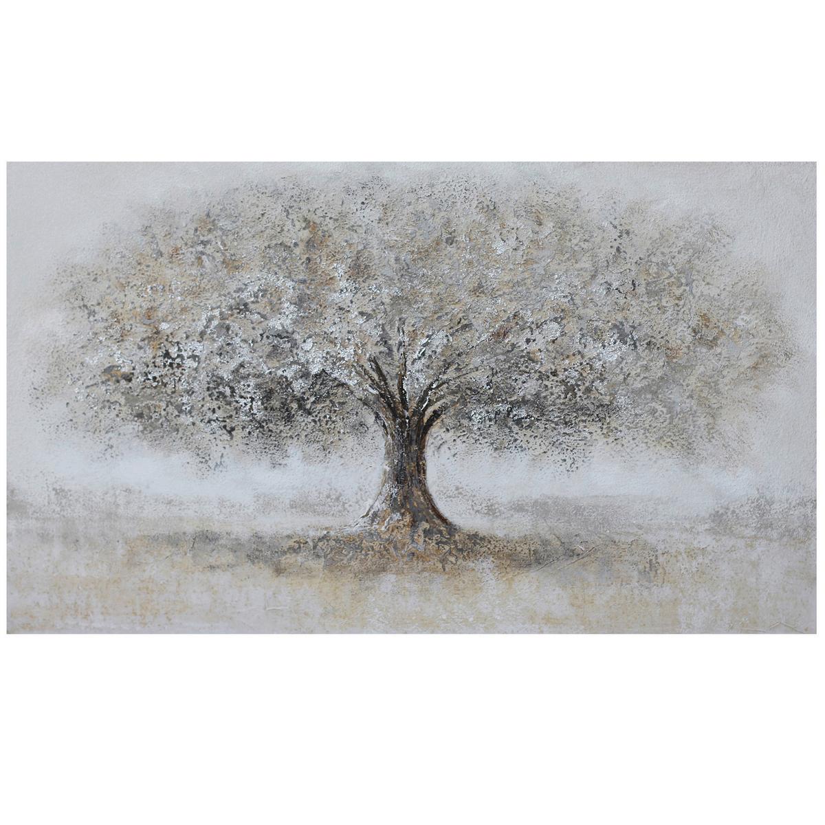OBRAZ OLEJNY EOPH1381B - biały/szary, Design, drewno/tkanina (120/70cm) - Monee