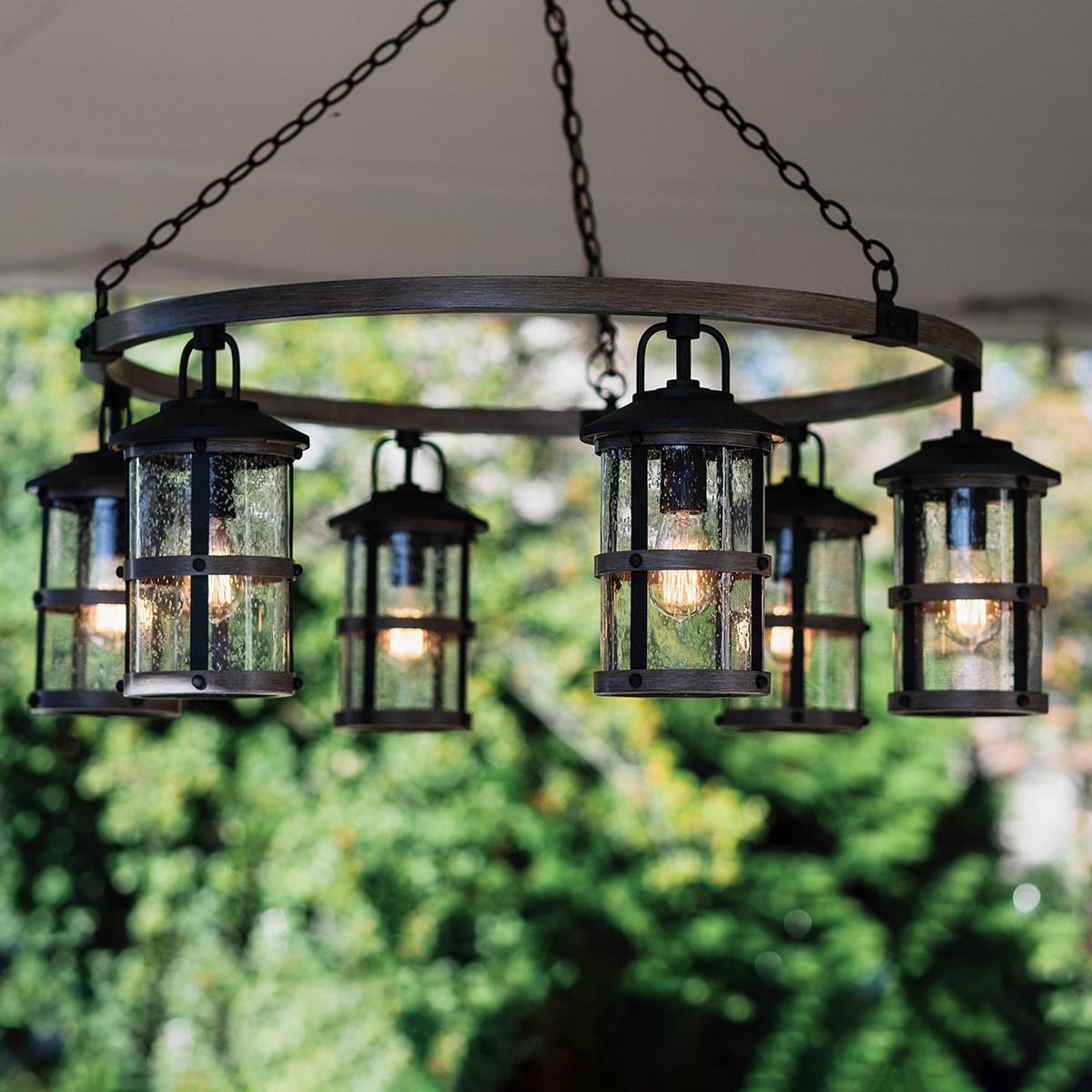 Luster Qn-Lakehouse6-P-Dz - siva/boje cinka, Konvencionalno, staklo/metal (94.9/92.7cm) - Elstead Lighting