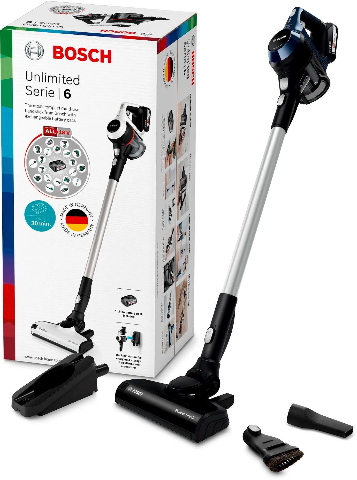 Akkumulátoros Porszívó Bosch Serie6 Bcs611p4a - ezüst/fekete, műanyag/fém (26,6/122,1/20,4cm) - Bosch
