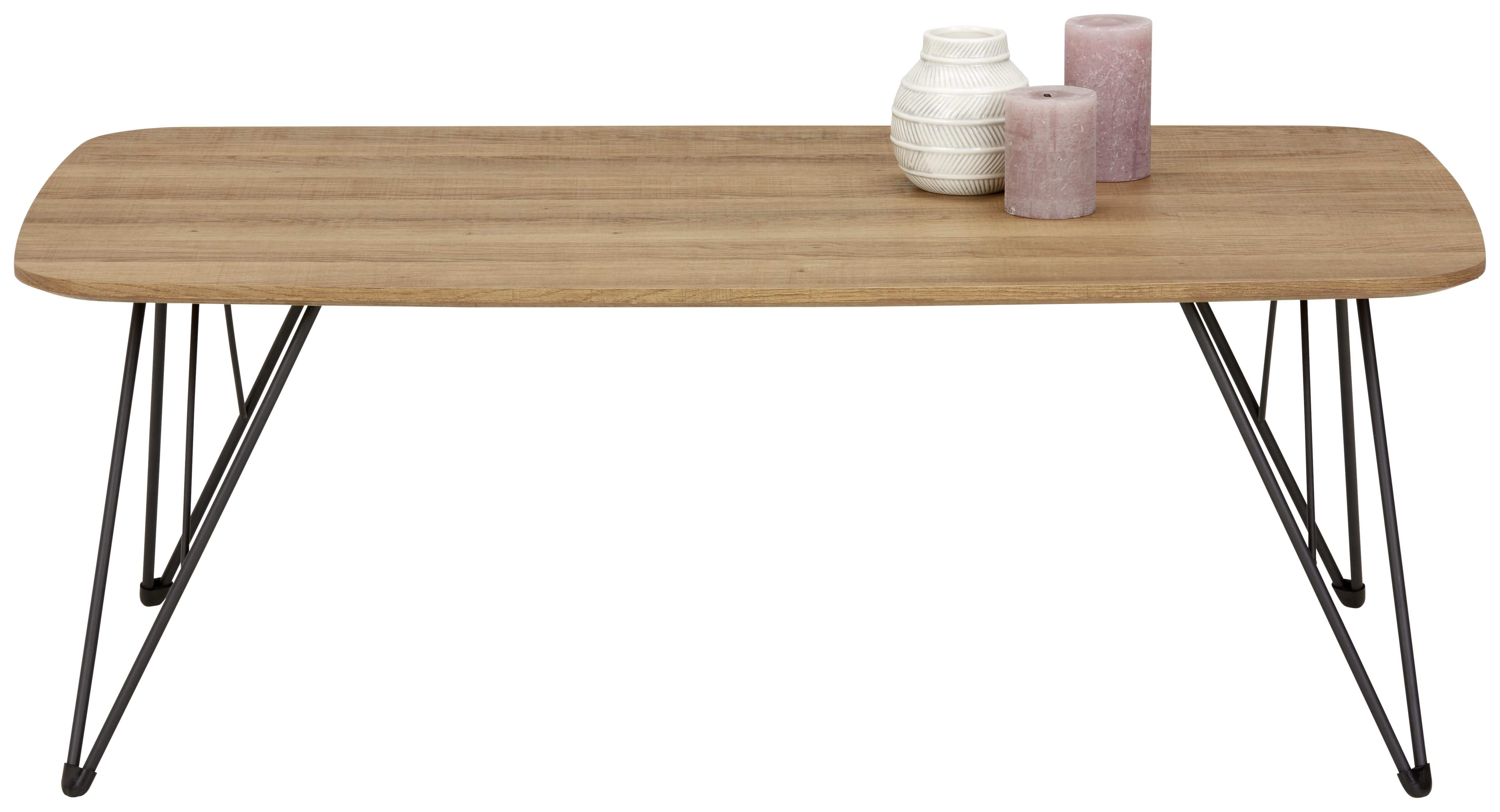 SOFFBORD MELVIN - svart/ekfärgad, Modern, metall/trämaterial (110/40/60cm) - Mömax