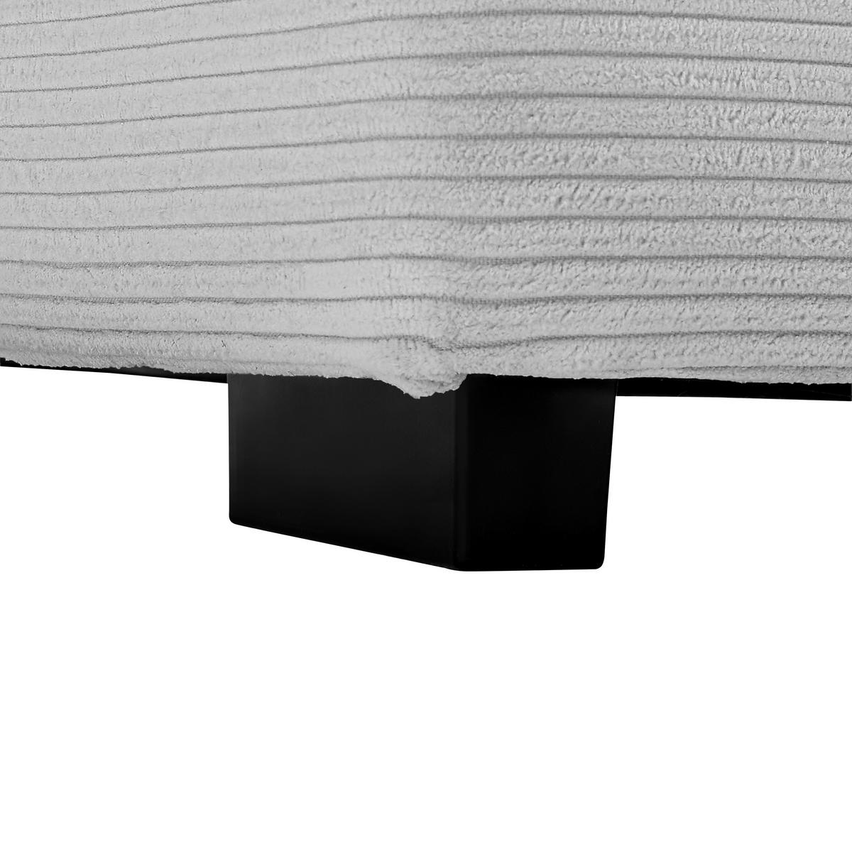 Ecksofa Pedro Hellgrau - Hellgrau/Schwarz, MODERN, Kunststoff/Textil (190/300cm) - Mömax
