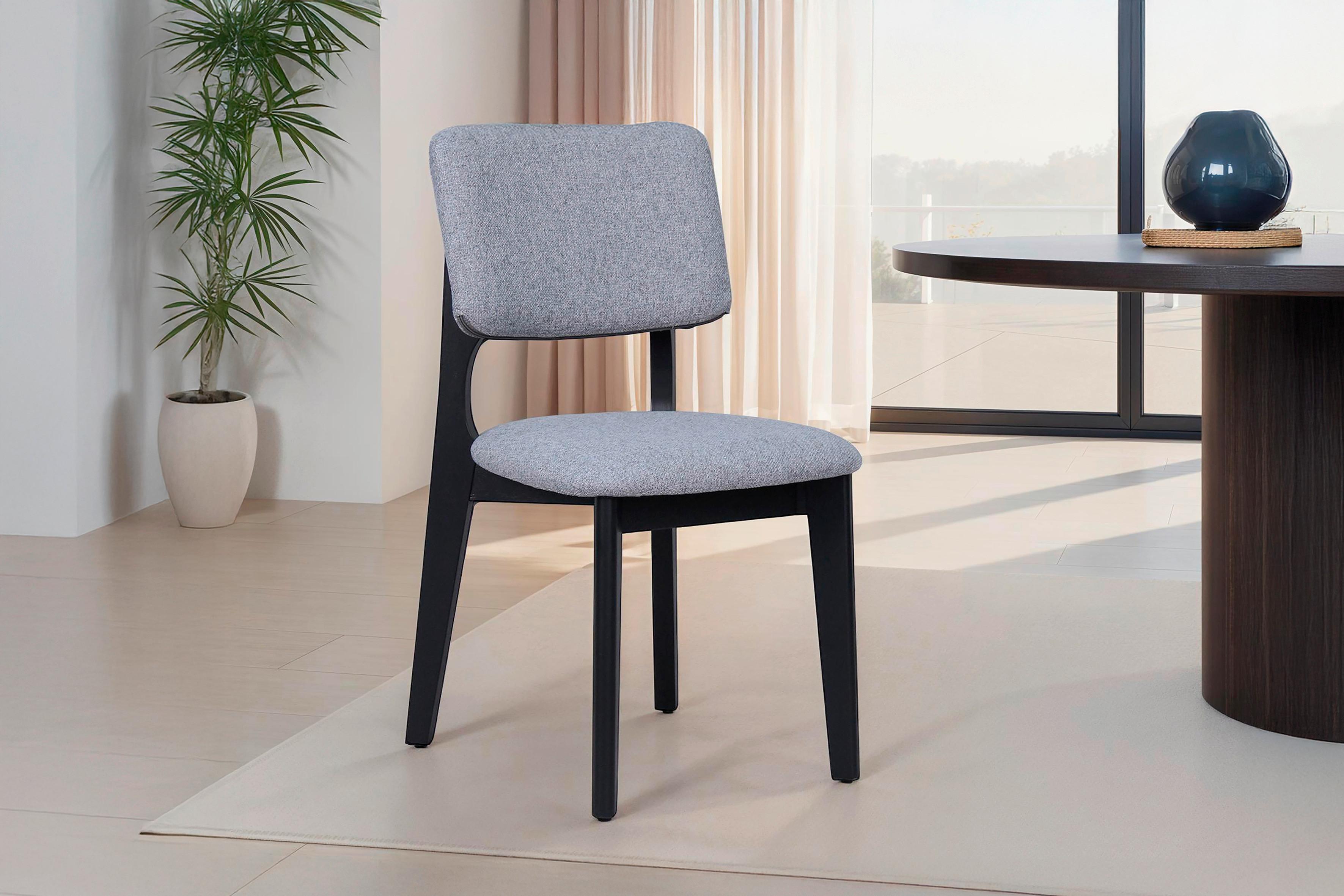 STUHL-SET ELSA - Schwarz/Grau, MODERN, Holz/Textil (48/87/54cm) - MID.YOU