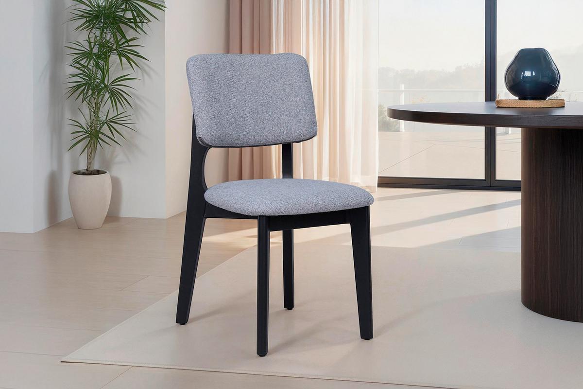 STUHL-SET ELSA - Schwarz/Grau, MODERN, Holz/Textil (48/87/54cm) - MID.YOU