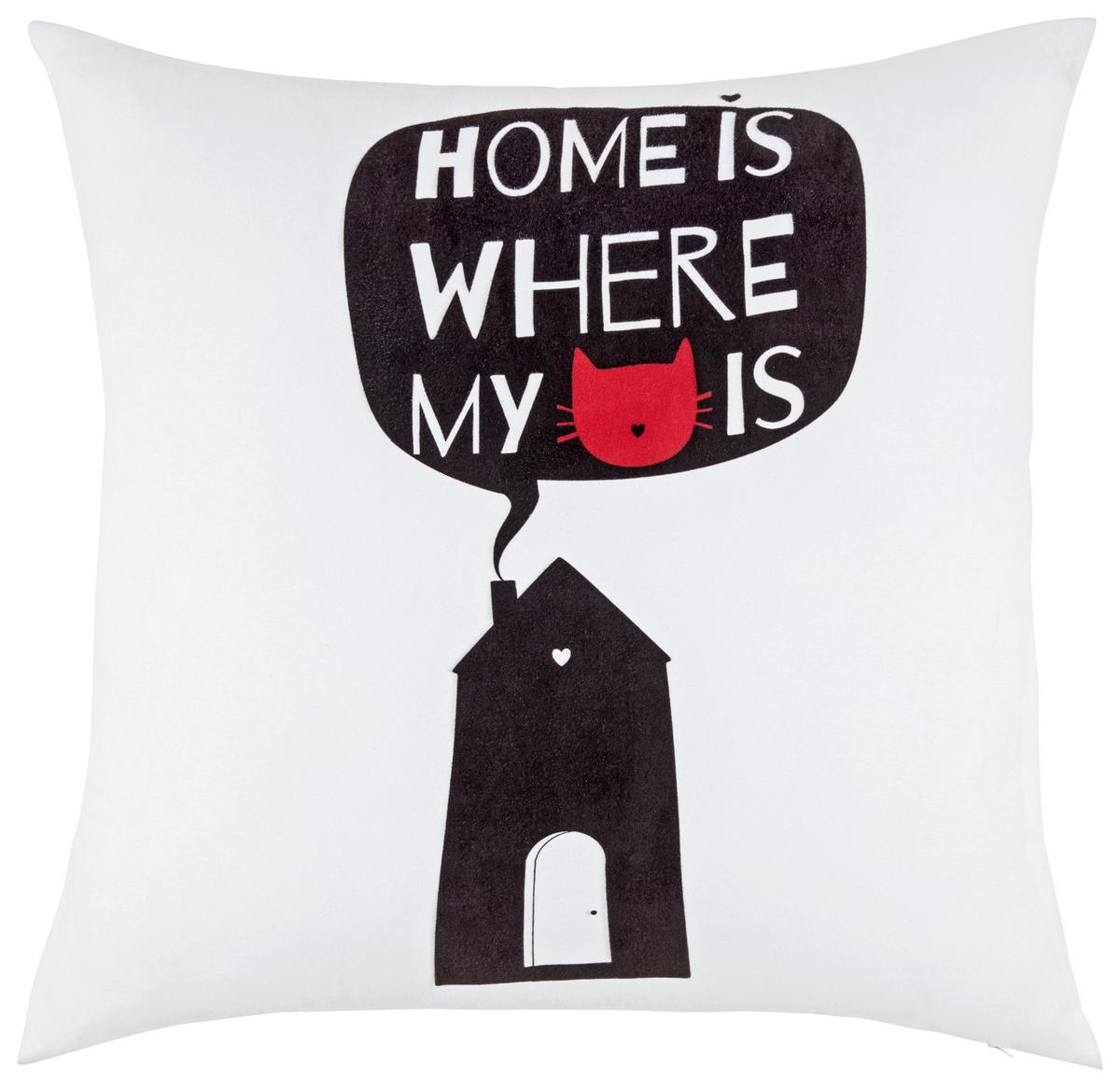 Zierkissen Sprüche ca. 45x45cm - Weiß/Grau, Textil (45/45cm) - Modern Living