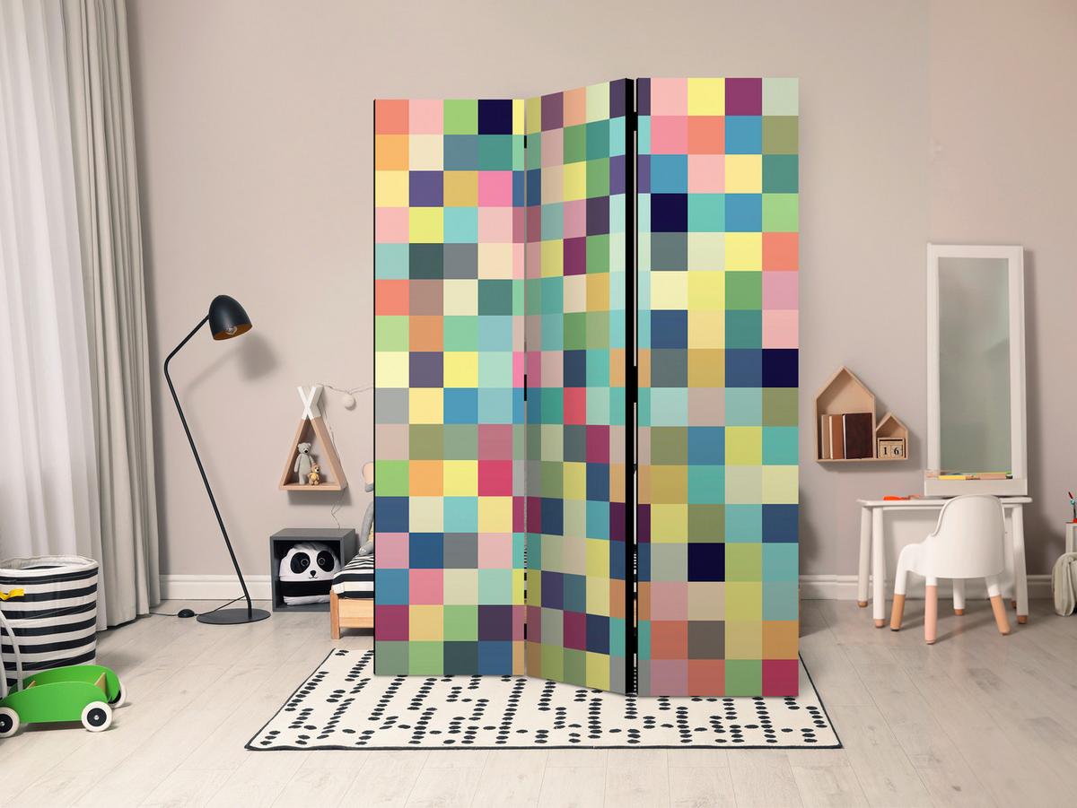 Paravan Millions Of Colors, 3-Delni, Dvostranski - večbarvno, Basics, tekstil/les (135/172/3cm) - artgeist