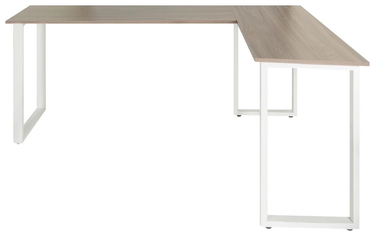Kotna Pisalna Miza Workspace Basic I, Siva, Bela - siva/bela, Basics, kovina/leseni material (165/120/75cm) - MID.YOU