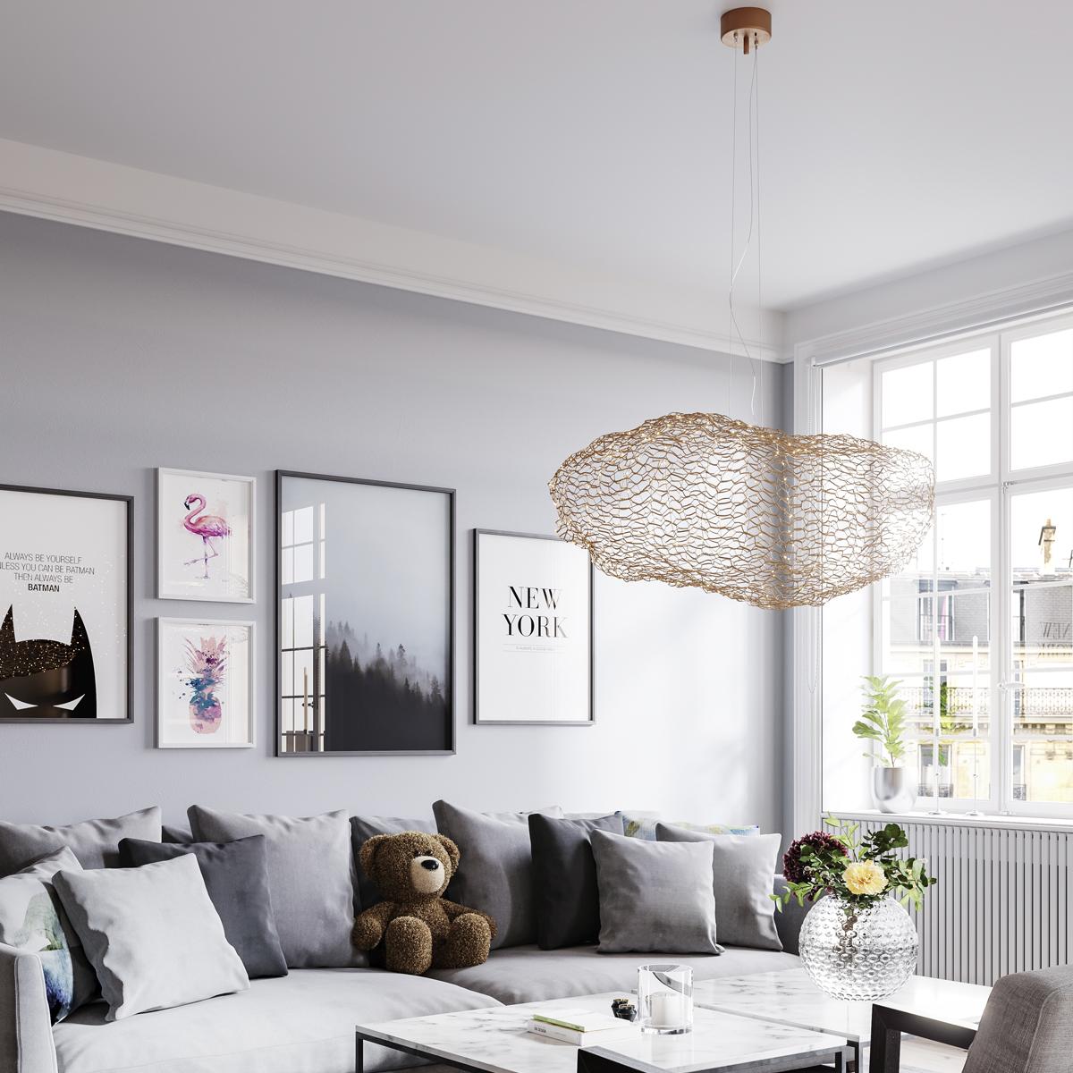 LED-Hängeleuchte Hayden max. 10 Watt - Goldfarben, Trend, Metall (76/40/147cm) - By Rydéns