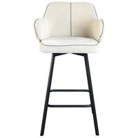 STOŁEK BAROWY ERVIK - beżowy/czarny, Modern, metal/tkanina (54/101/55cm) - MID.YOU