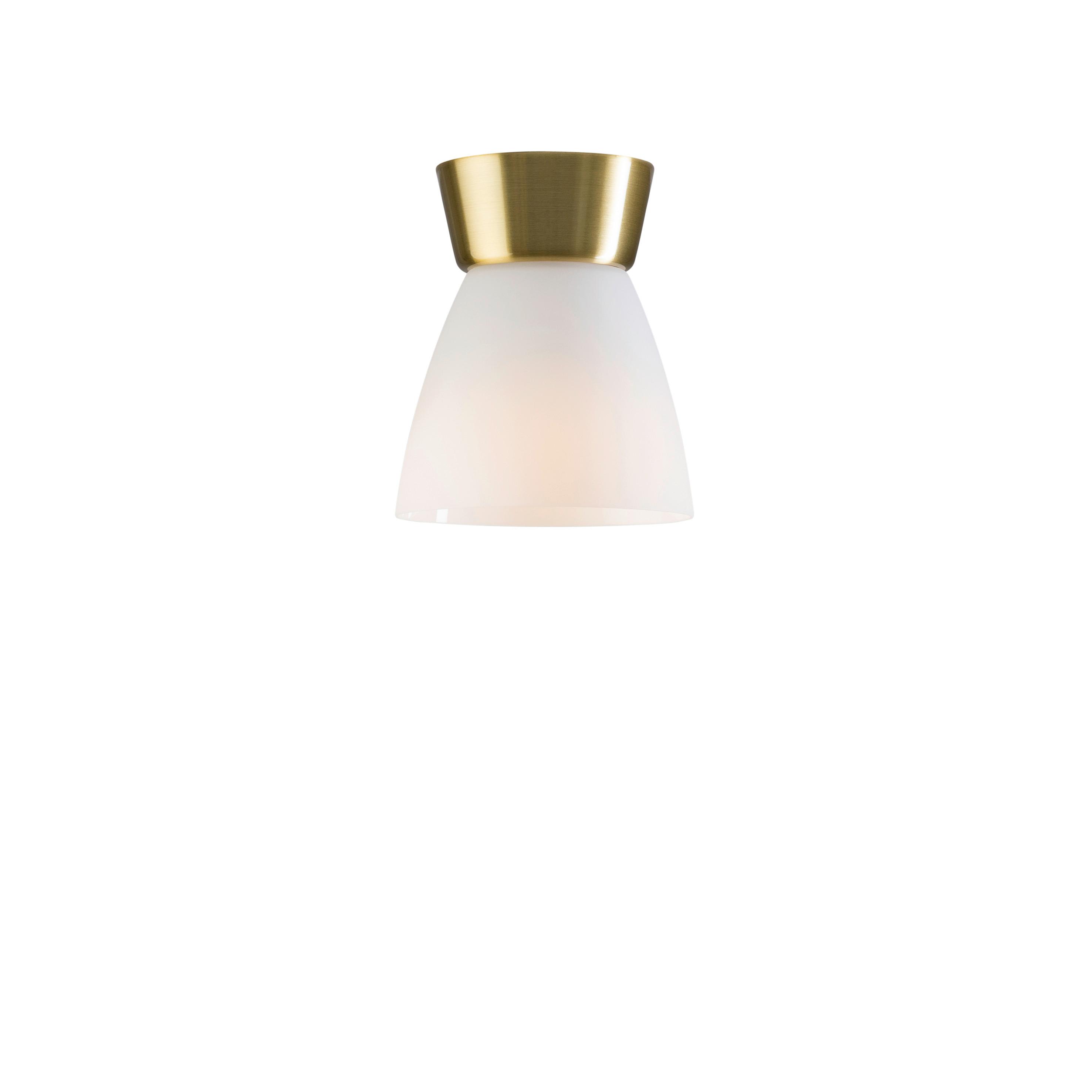 Deckenleuchte Bizzo Opal max. 60 Watt - Messingfarben/Opal, Design, Glas/Metall (16,5/16,5/19,3cm) - Belid