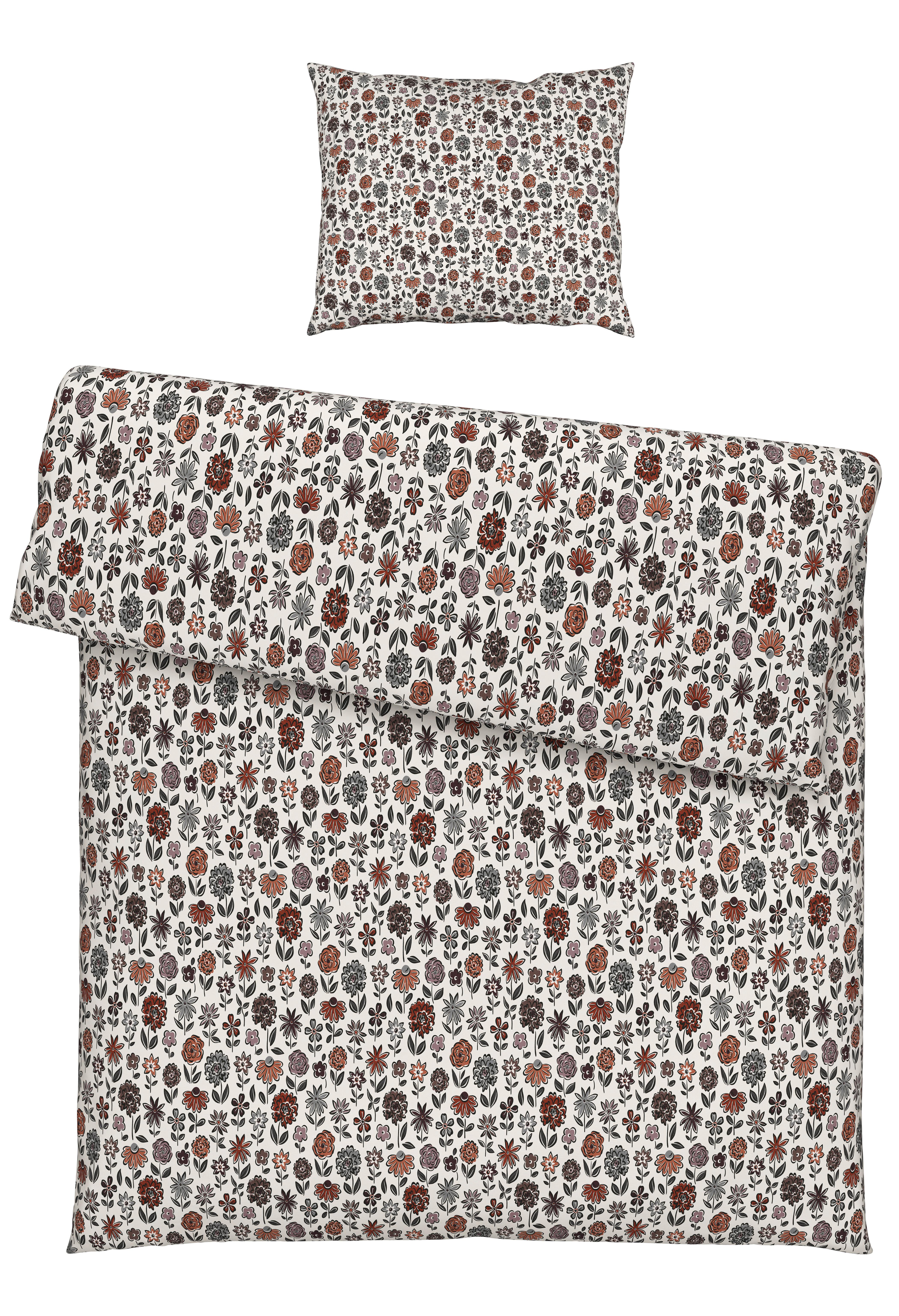 BETTWÄSCHESET MAXIME - Weiss/Braun, Romantik / Landhaus, Textil (160/210cm) - Modern Living