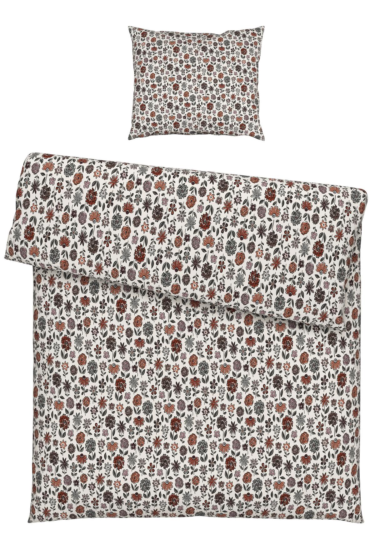 BETTWÄSCHESET MAXIME - Weiss/Braun, Romantik / Landhaus, Textil (160/210cm) - Modern Living