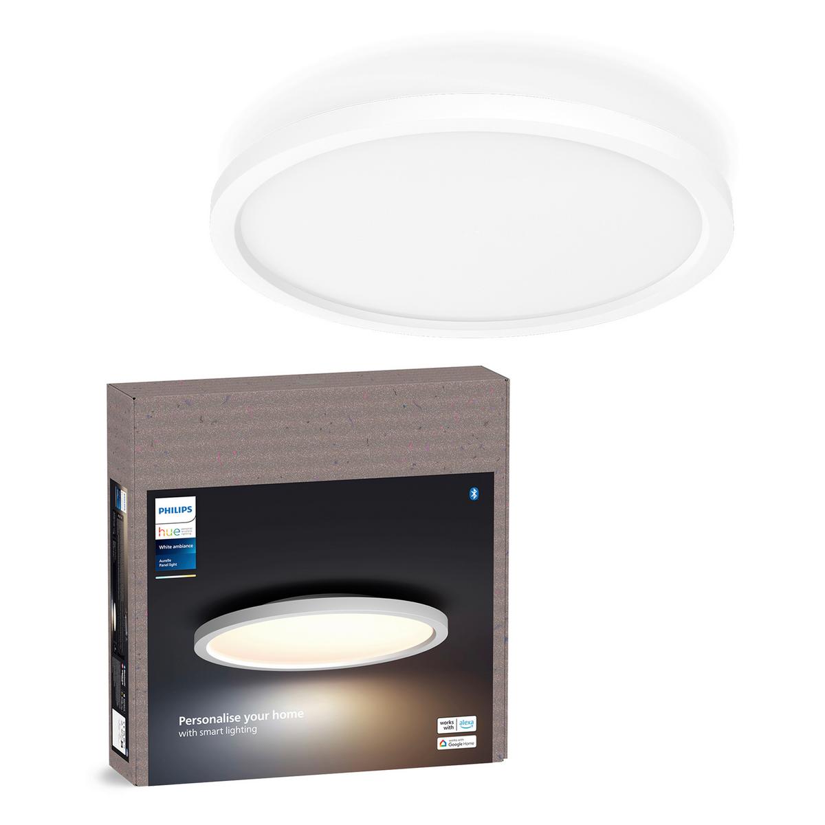 LAMPA SUFITOWA LED 32893800 AURELLE HUE RD - biały, Basics, metal (39,5/39,5/4,7cm) - Philips HUE