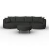 WOHNLANDSCHAFT NILAS - Schwarz, MODERN, Holz/Textil (322/154cm) - Bessagi Home