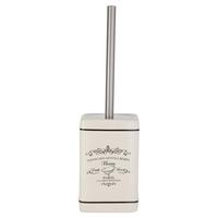 Garnitură perie WC Julie - bej/culoare inox, Romantik / Landhaus, ceramică/plastic (7,5/7,5/8cm)
