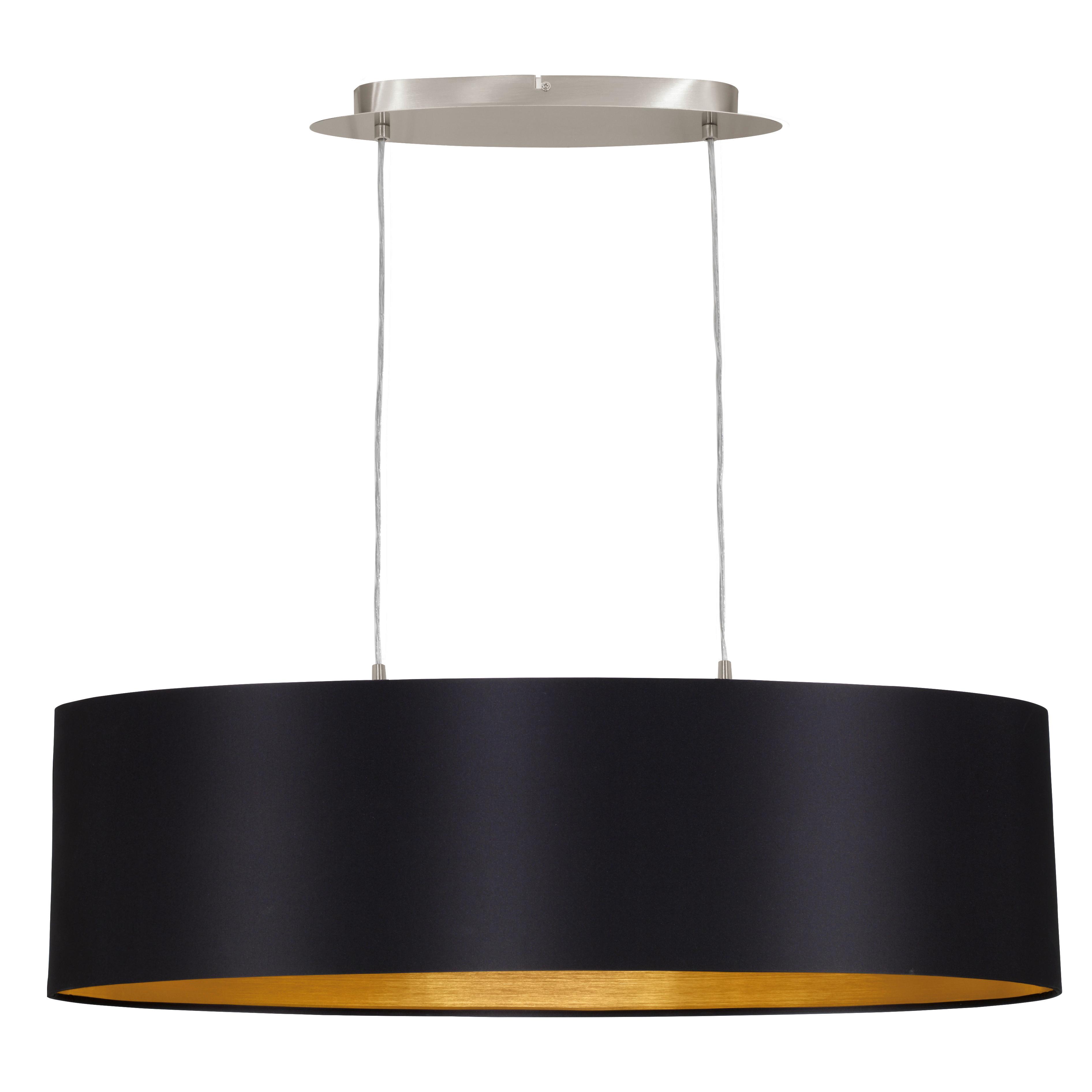 LAMPA WISZĄCA 31611 MASERLO - czarny/kolor złoty, Konventionell, metal/tkanina (78/110cm) - Eglo