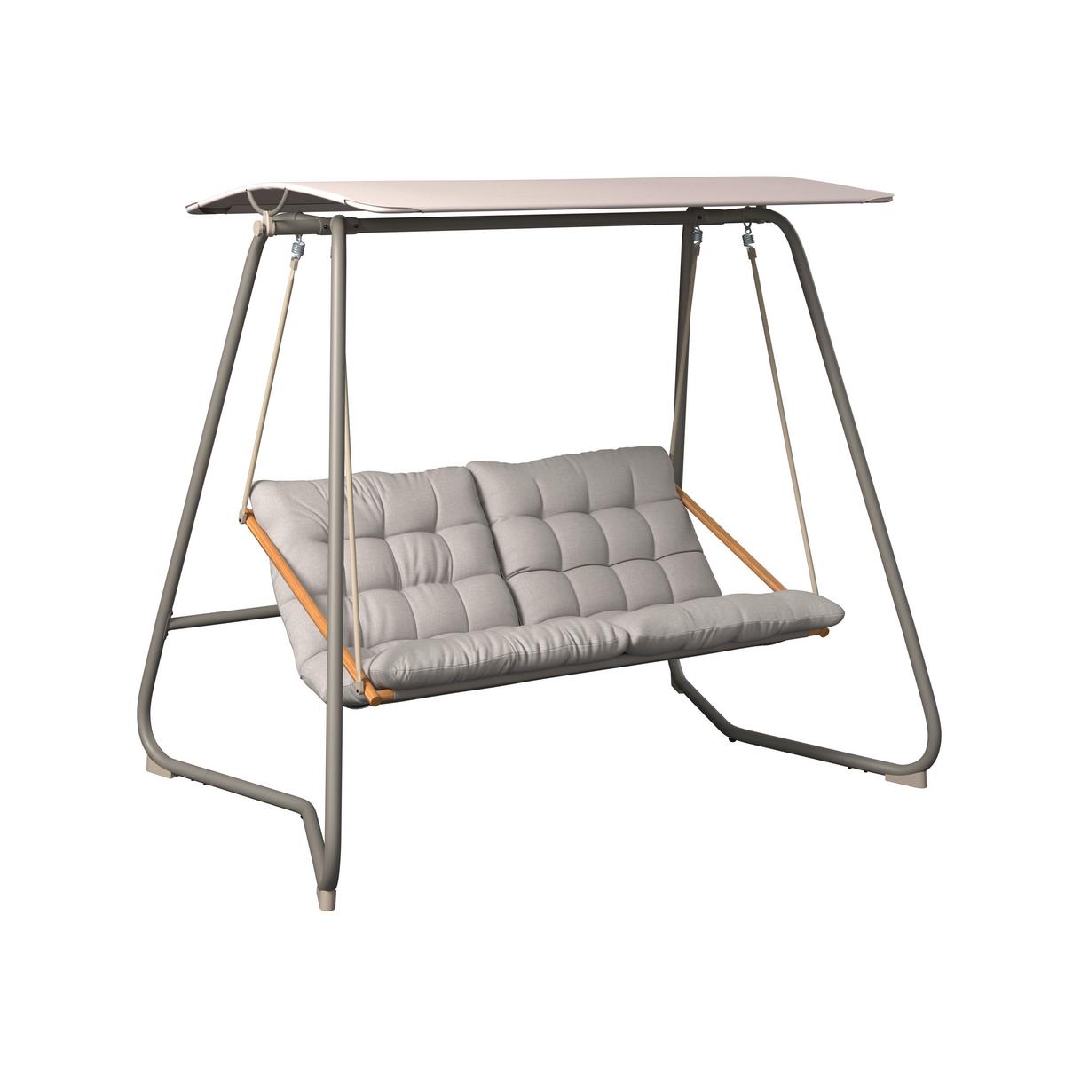 Balansoar Carina - gri deschis/kaki, Modern, metal/textil (214/154/202cm) - Mömax