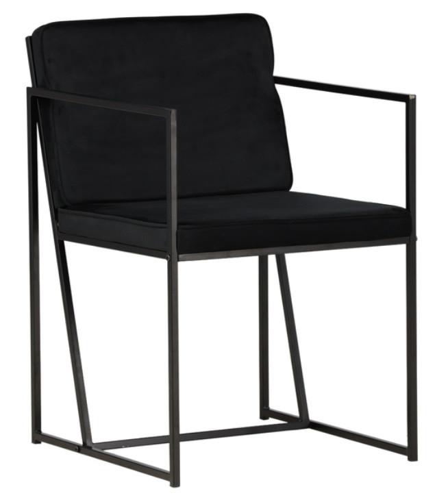 Stuhl Reichmond Schwarz/Grau - Schwarz/Grau, MODERN, Textil/Metall (52/82/55cm) - Livetastic